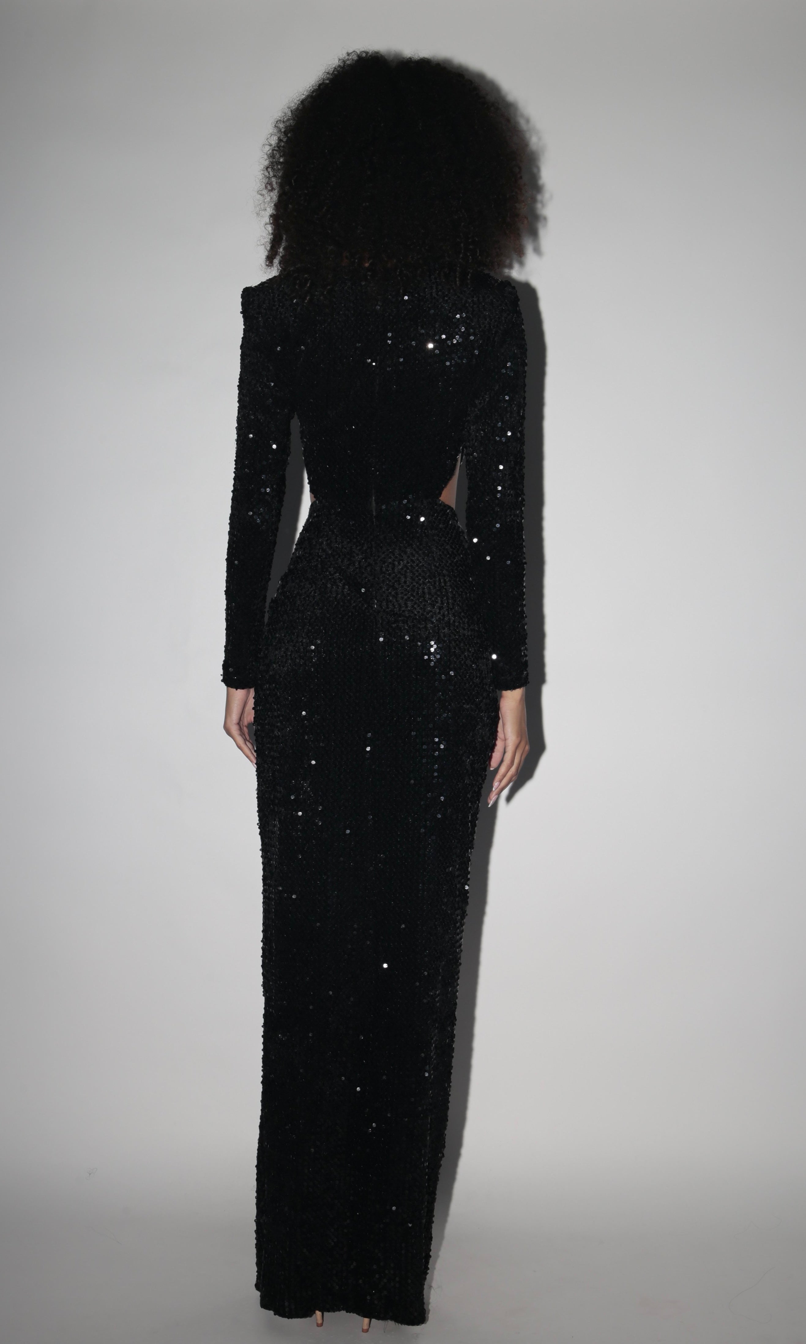 Robe longue à sequins Untouchable noire