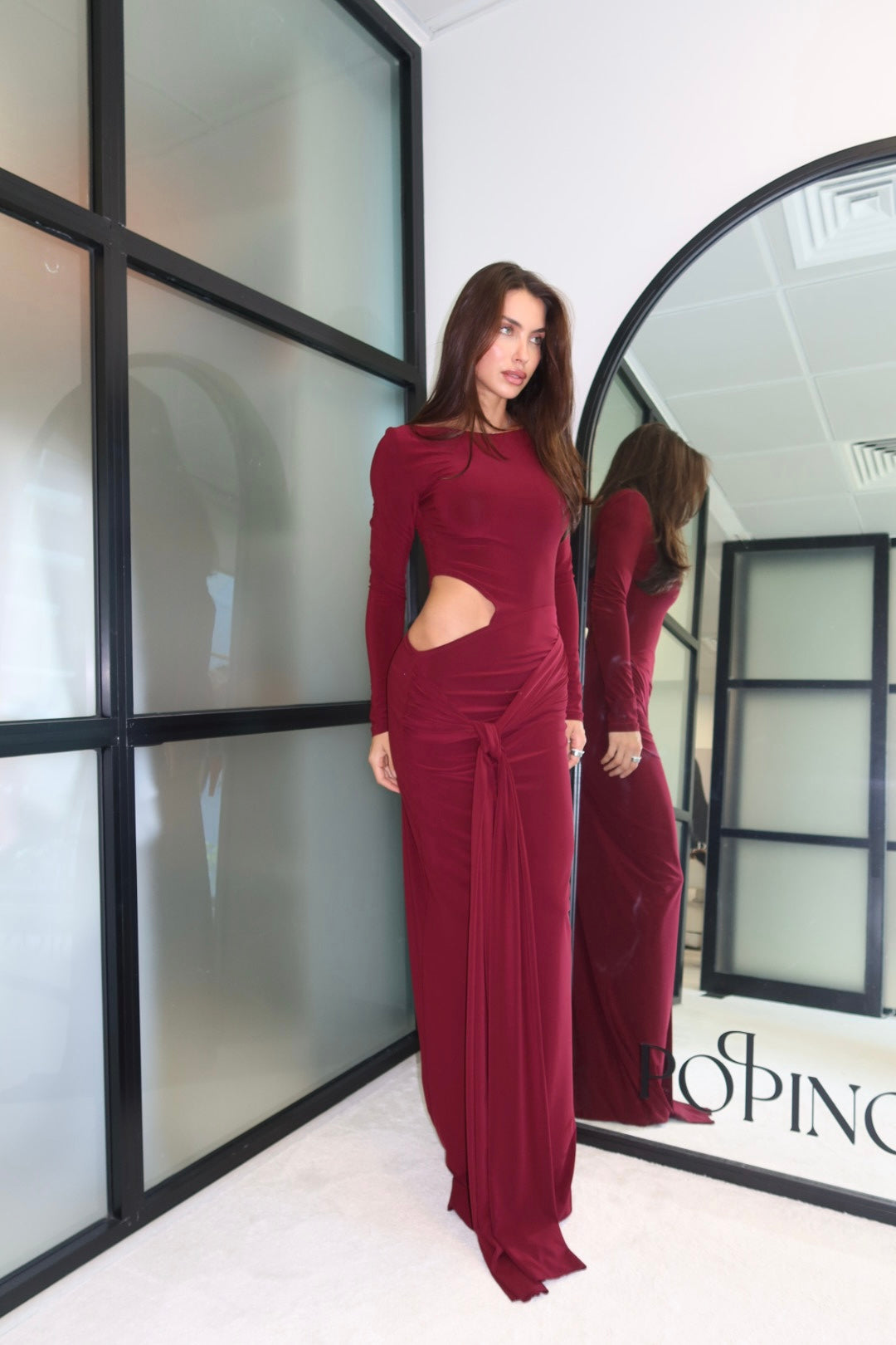 Robe longue bordeaux