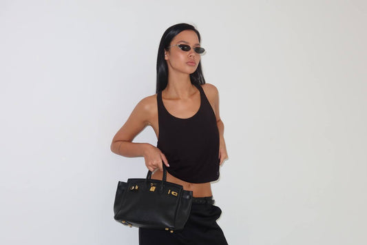 Tank Top With Narrow Straps In Black