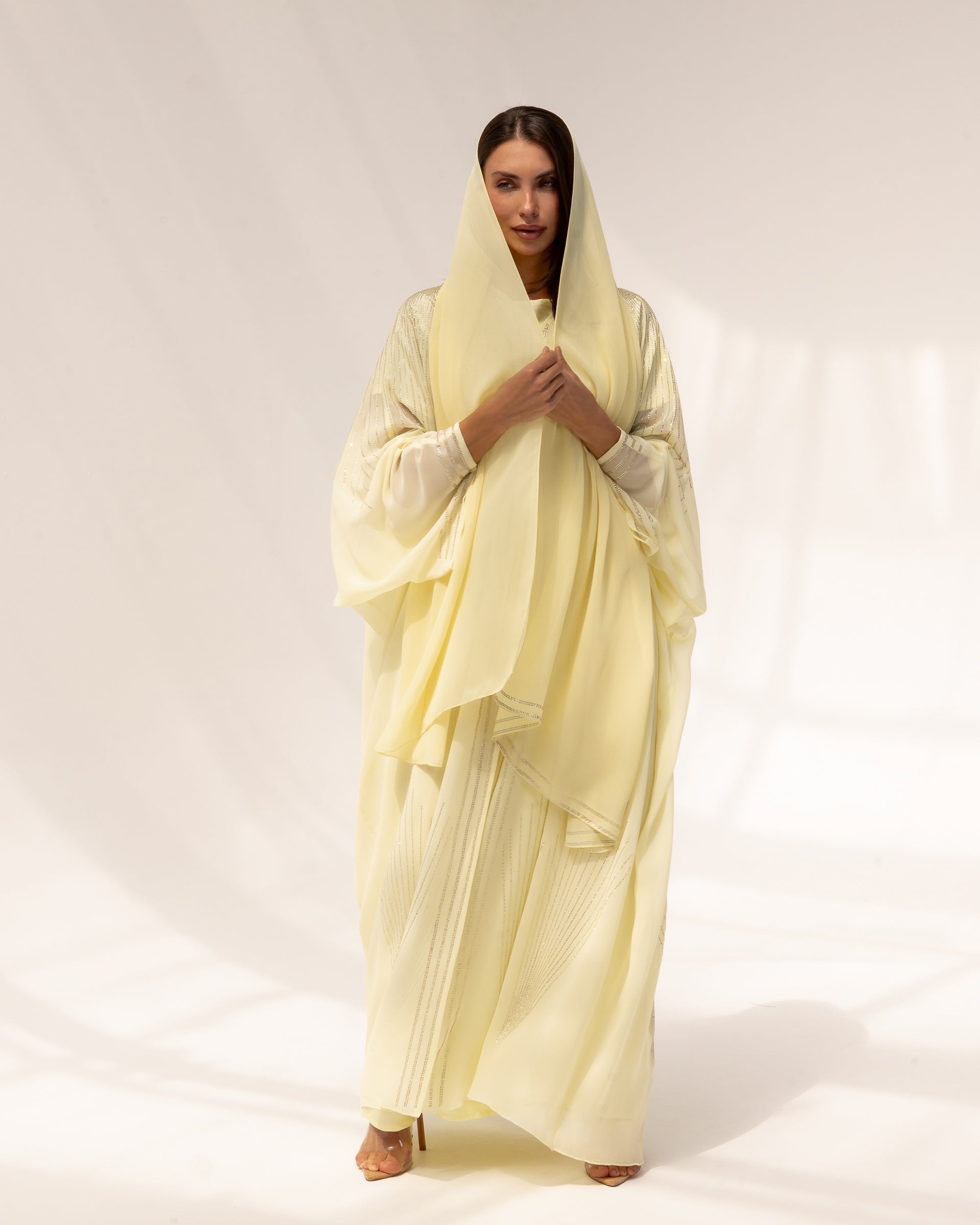 Butterfly Abaya in Yellow