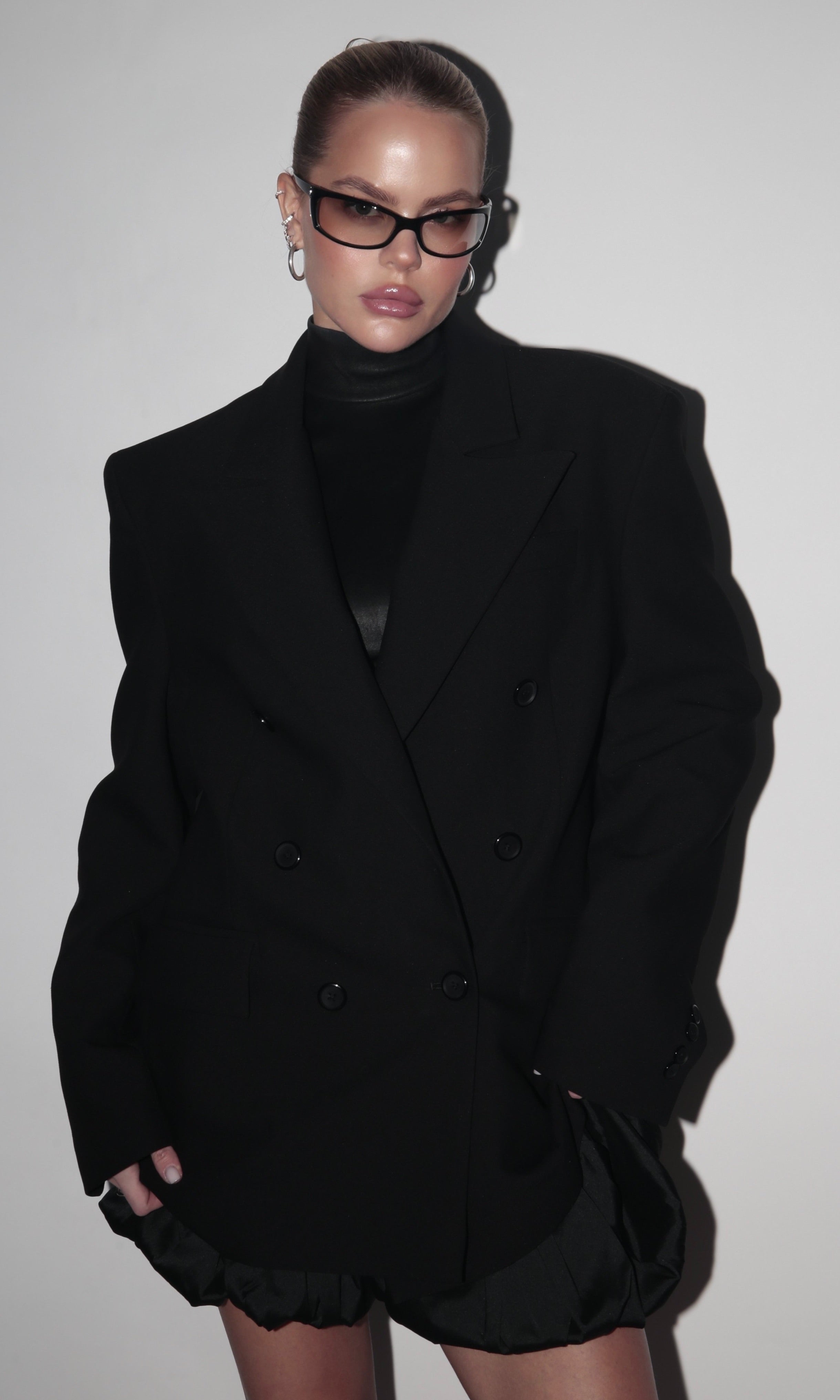 Double - Breasted Jacket in Black