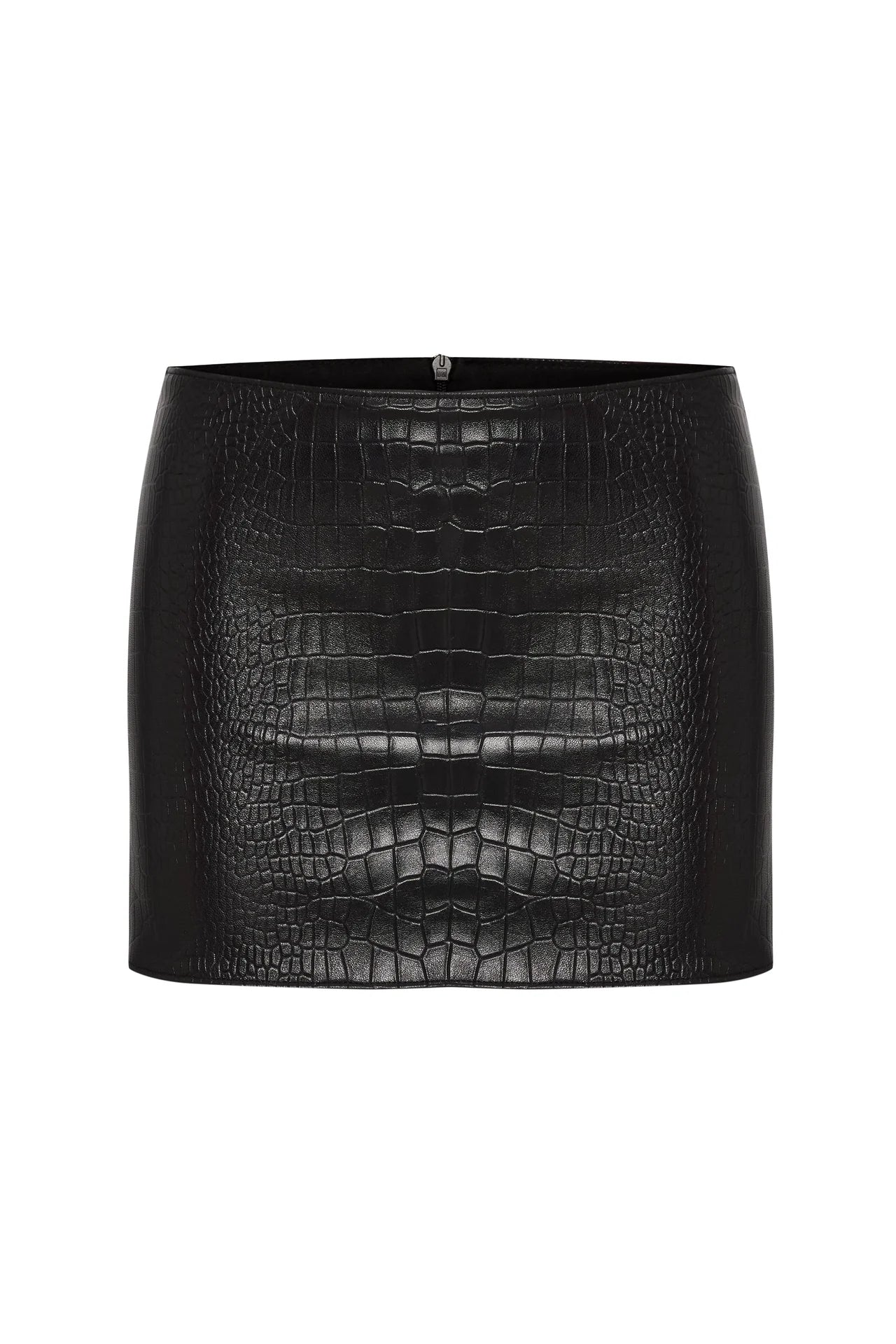 Crocodile Mini Skirt in Black