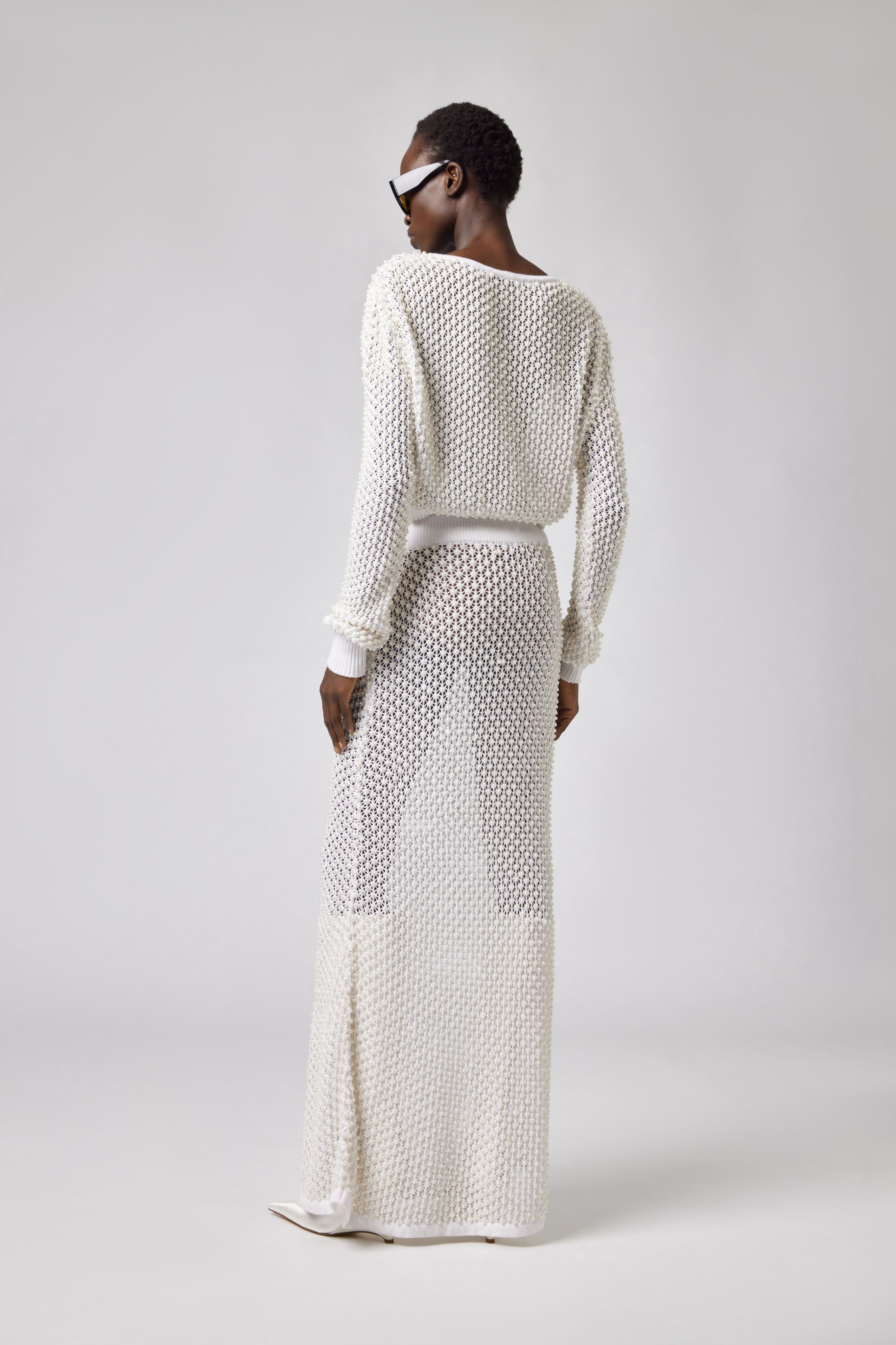 Knit Skirt with Pearls