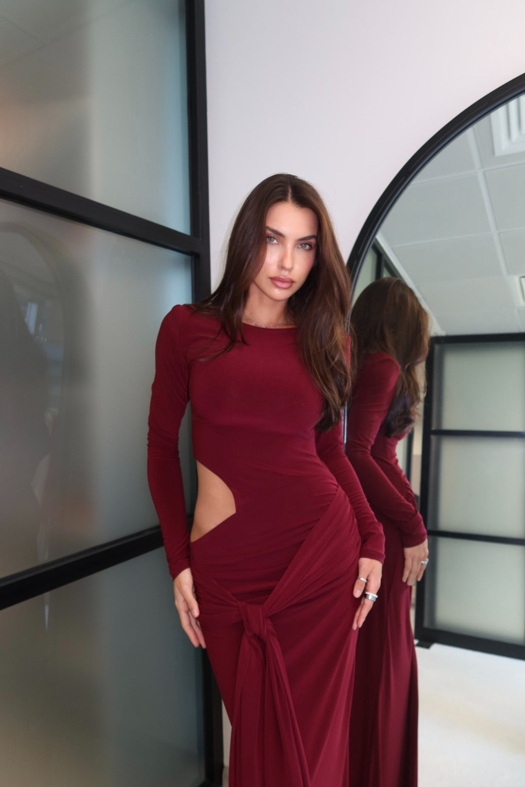 Robe longue bordeaux