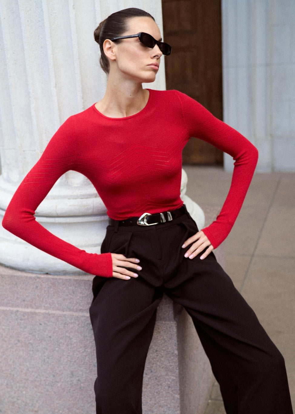 Red Ribbon Body Body in Red