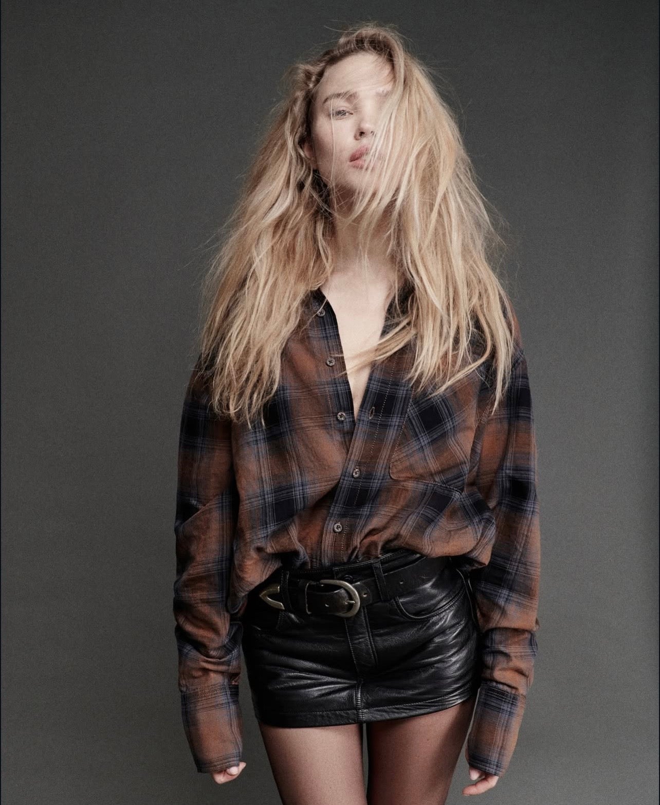 Plaid Shirt in Brown and Black