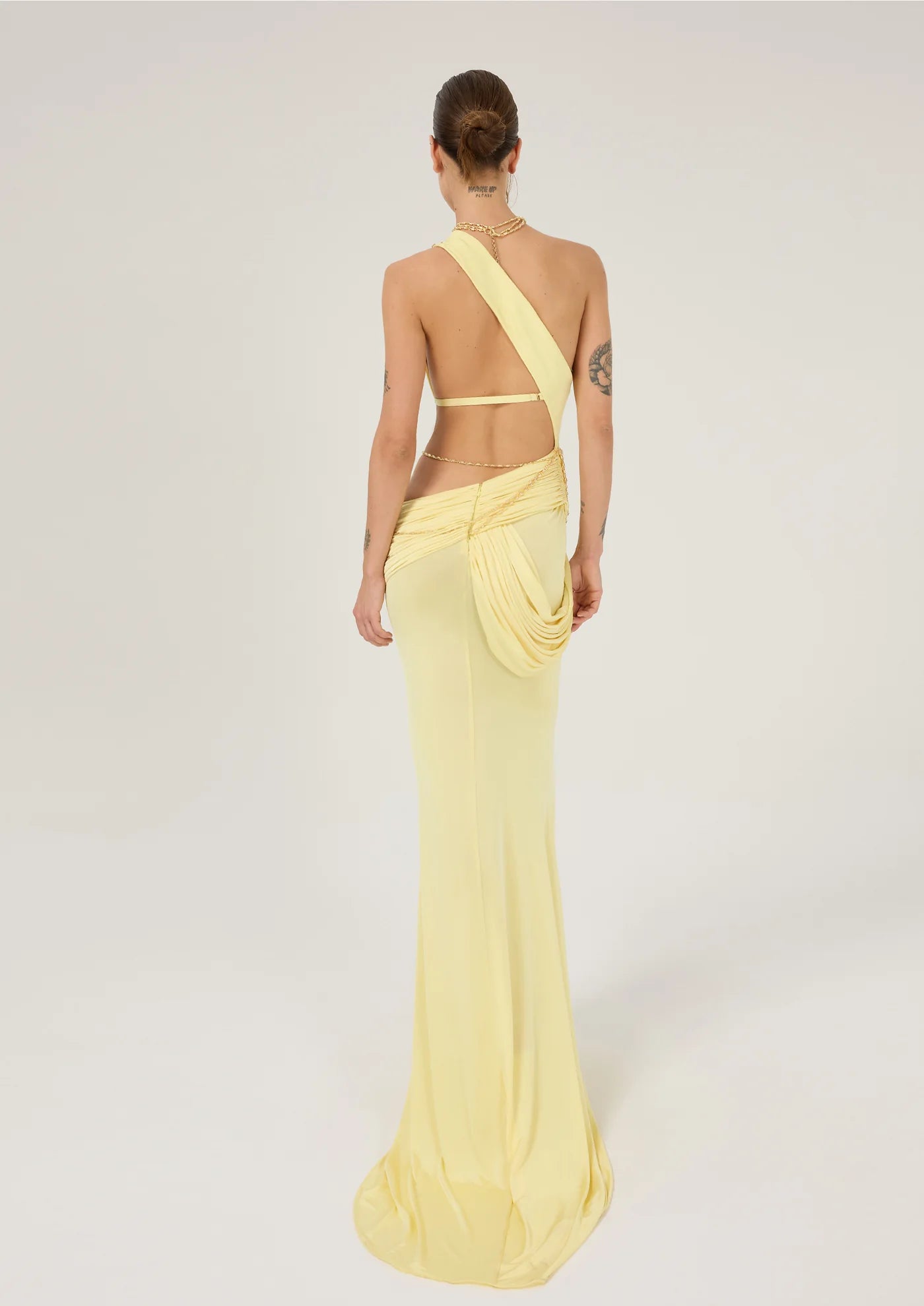 One Shoulder Maxi Dress with Farda Flower Details