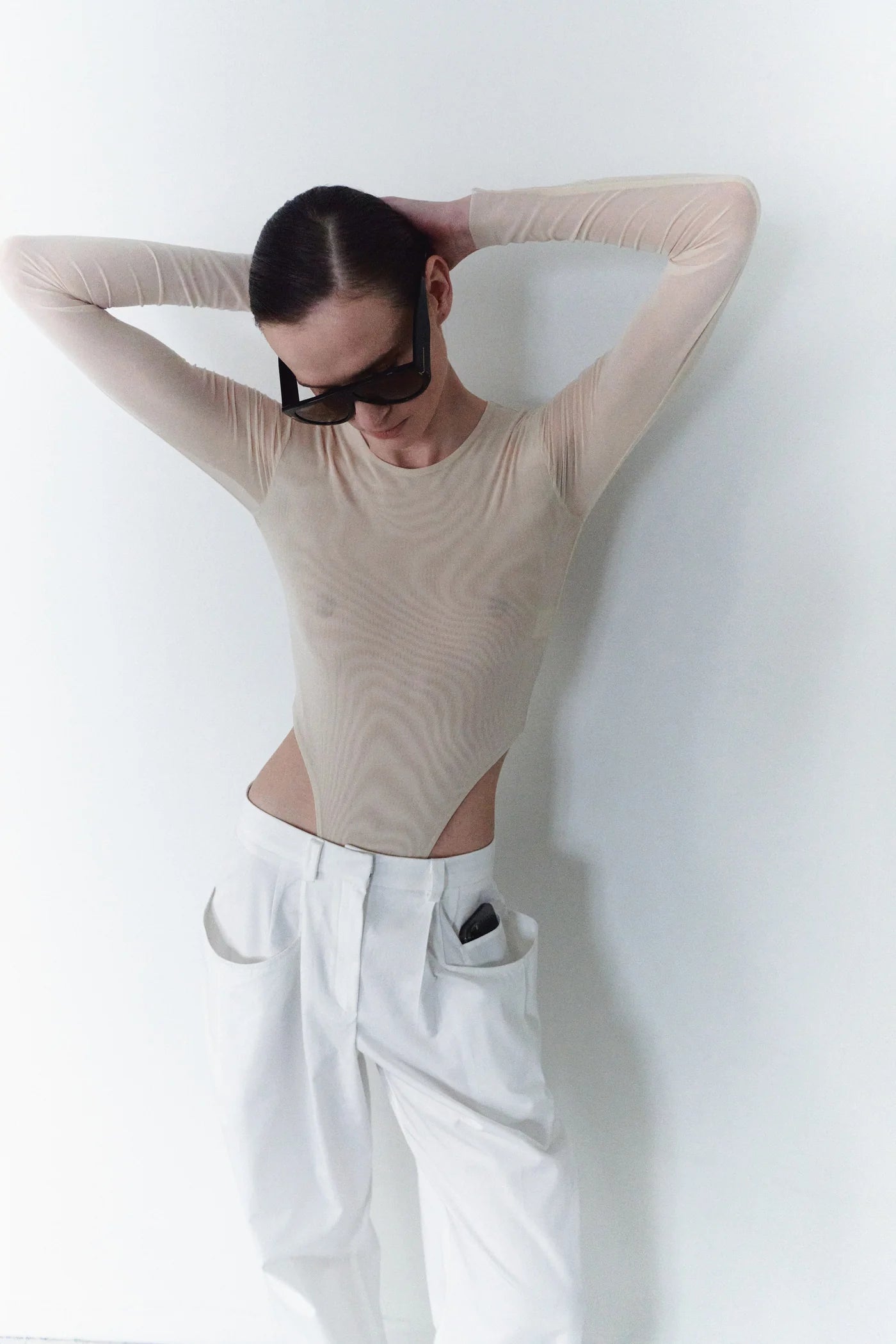 Tulle Bodysuit in Nude