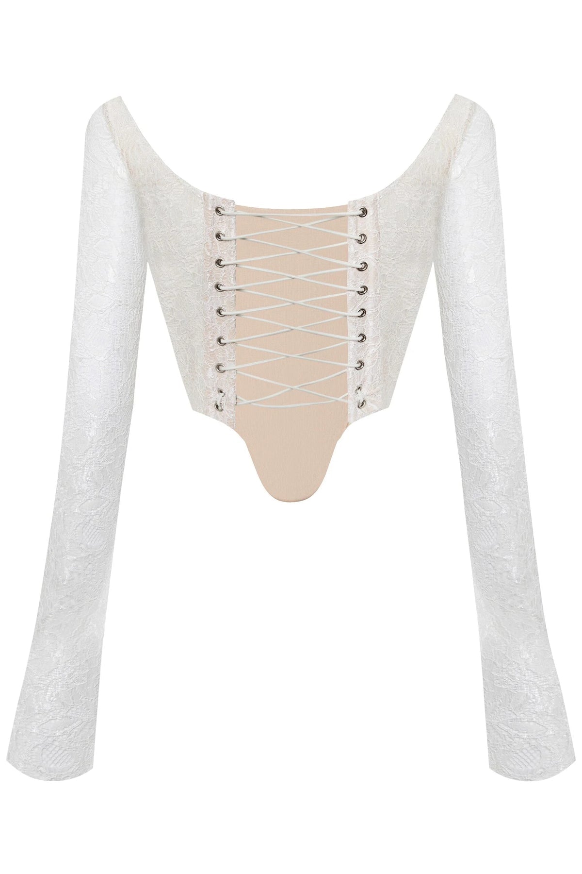 كورسيه دانتيل باللون الأبيض