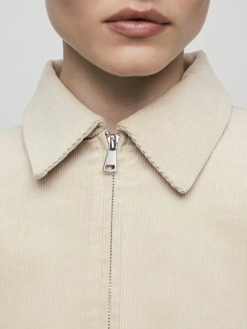 Bomber en velours couleur crème