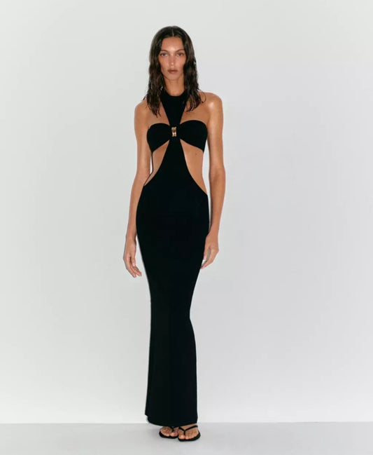 NOTTE Maxi Dress with Top in Black