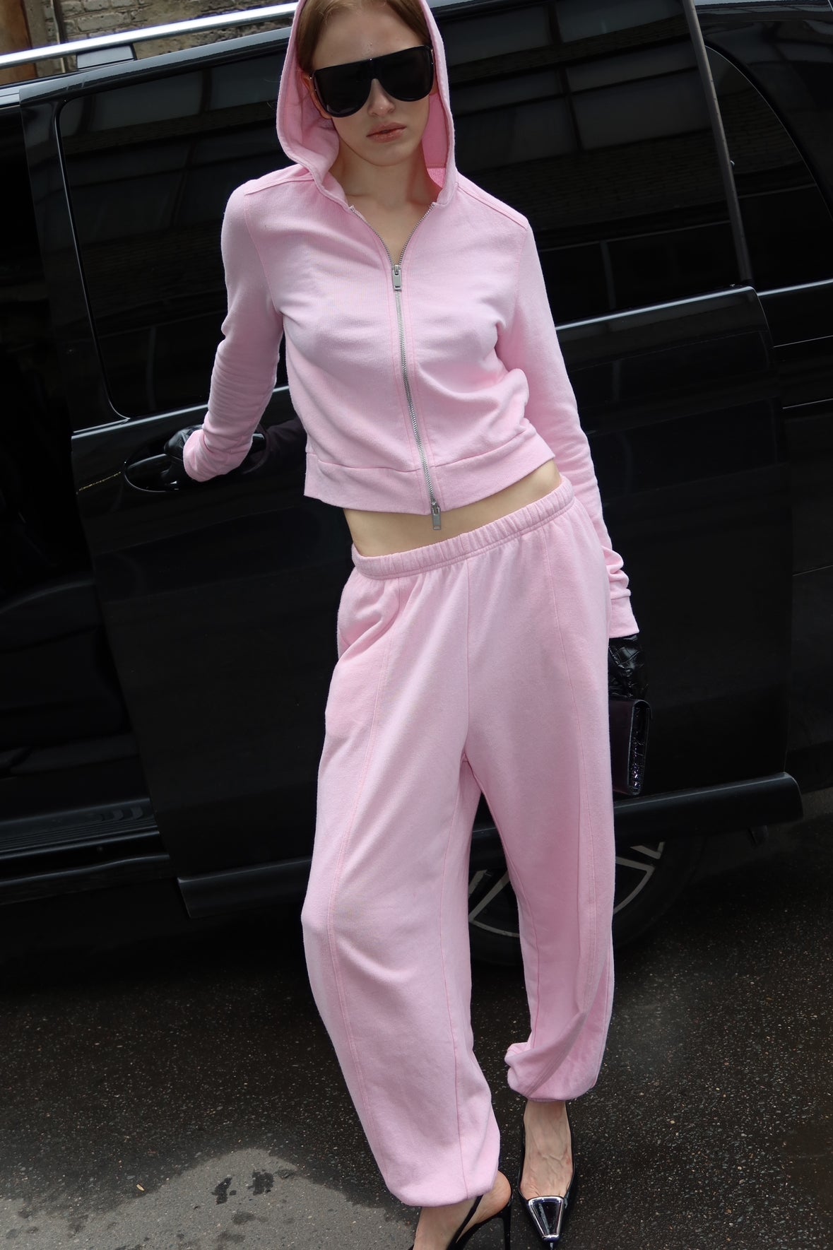 Zip Hoodie in Pink