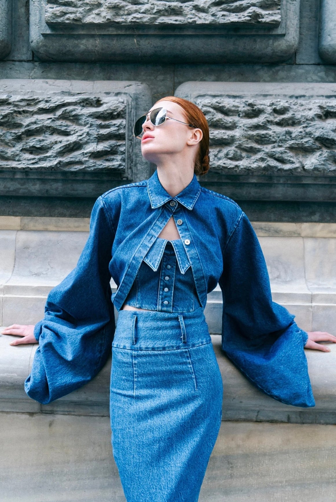 Je ne Comprends pas Top In Denim Blue