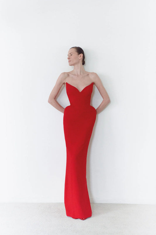 Structure Long Dress in Red