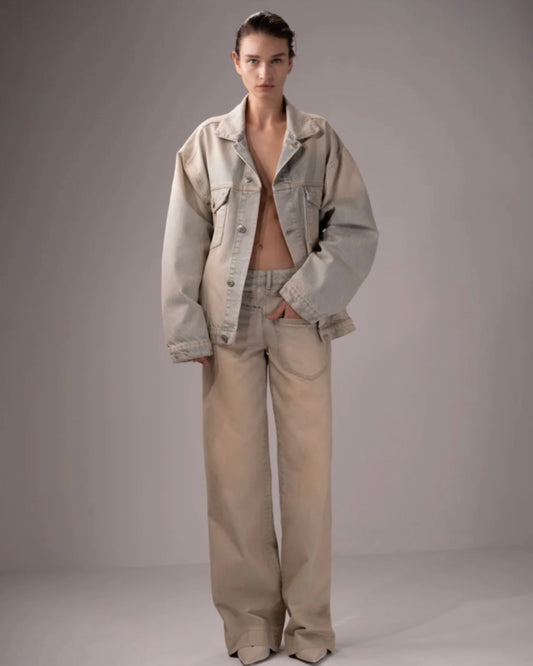 Side Chick Pants in Washed Denim in Ash