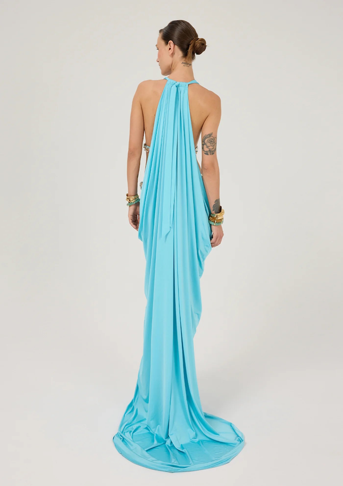 V Neck Dress Embellished with Sequins
