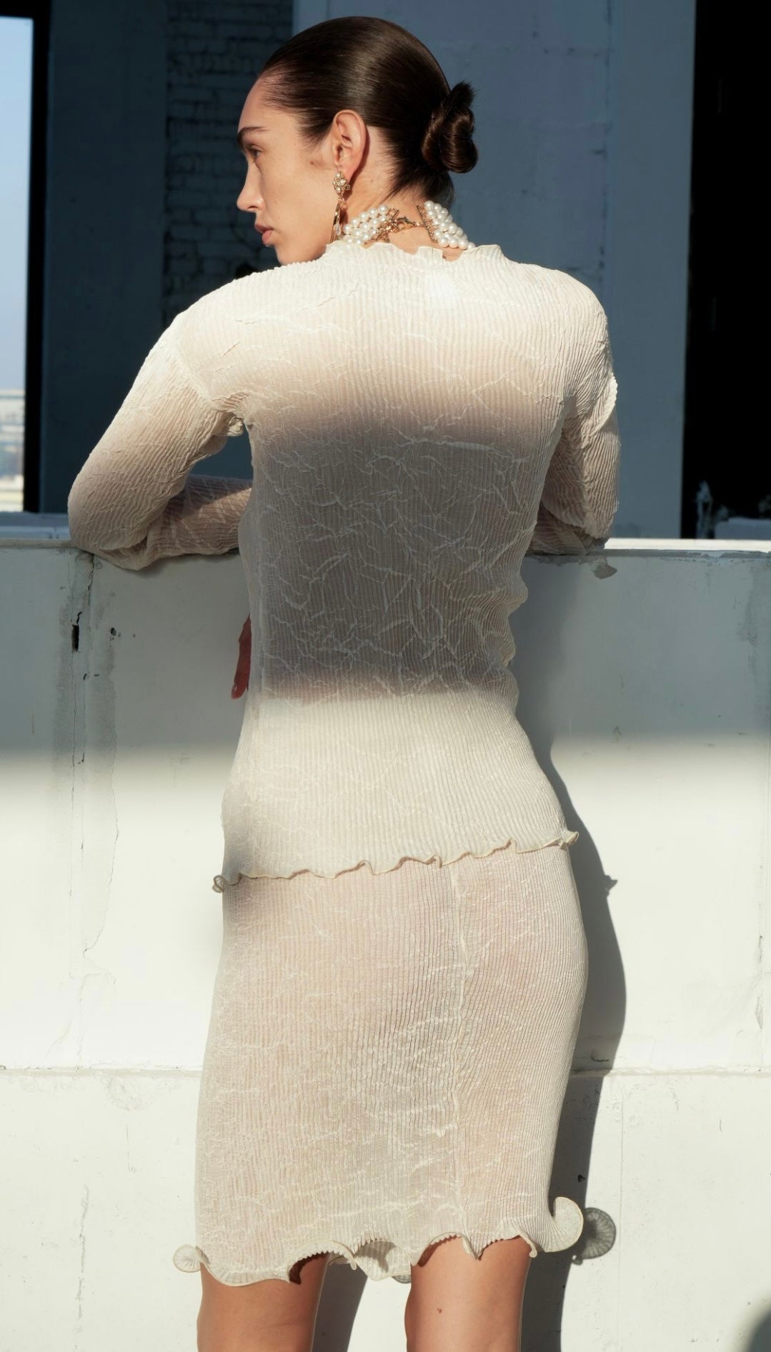 Simona Flounce Top in Cream