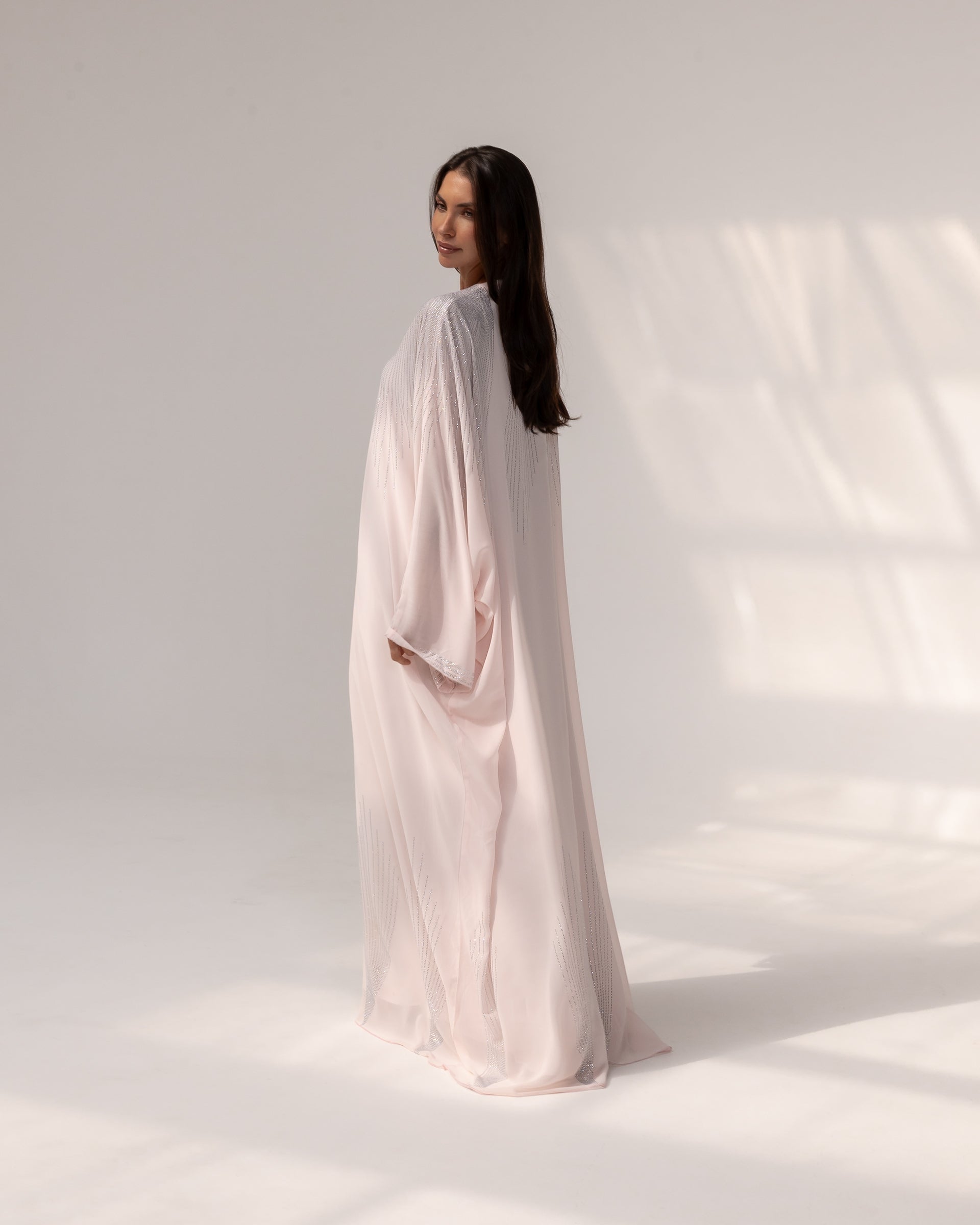 Butterfly Abaya in Baby Pink