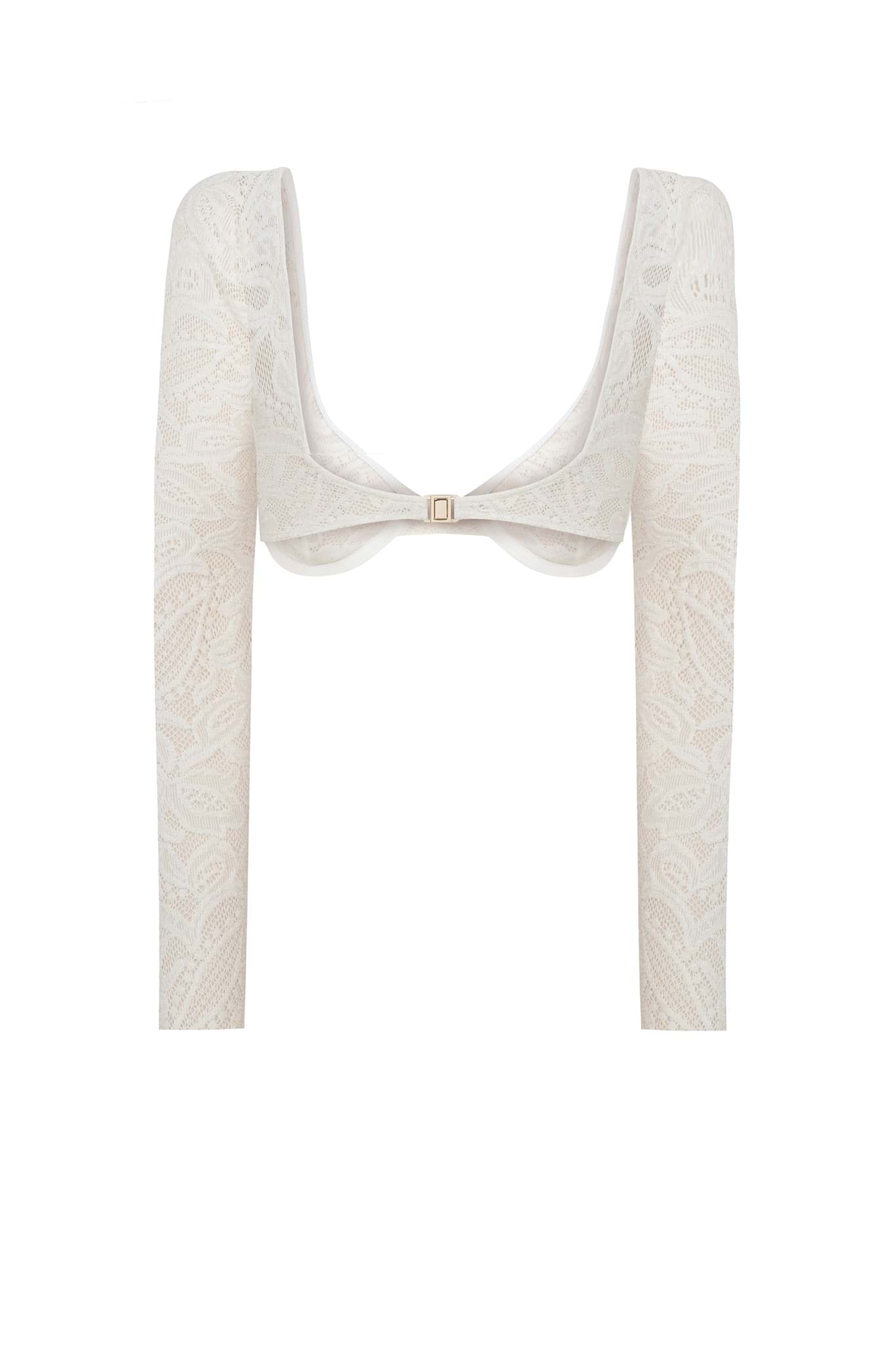 Lalita Lace Cropped Top in Cream