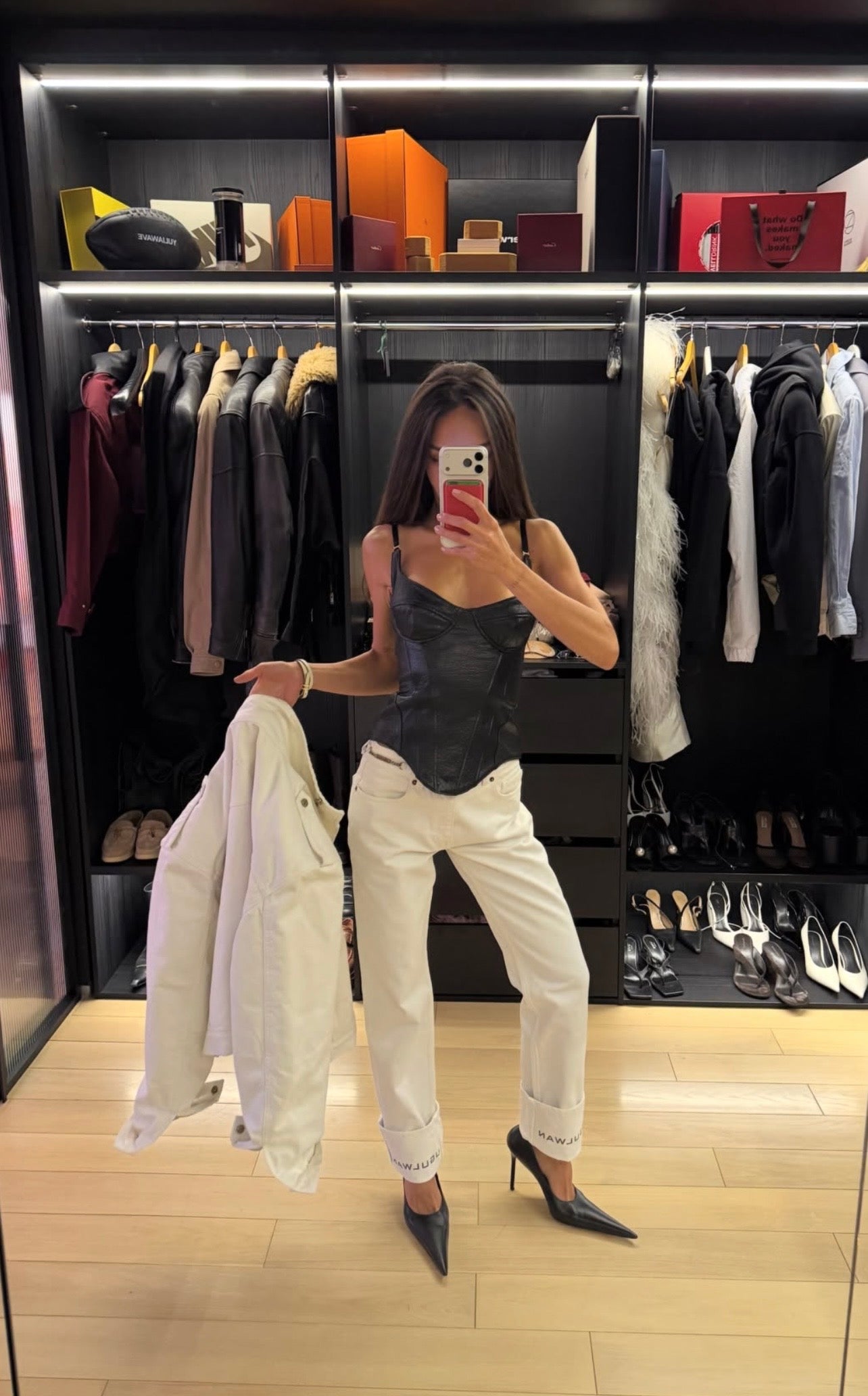 White Logo Jeans