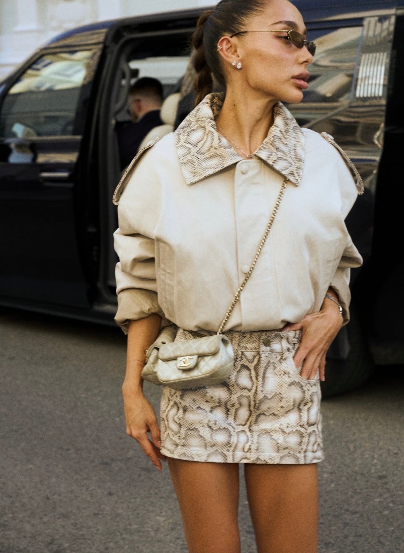 Bomber Jacket Piton in Beige