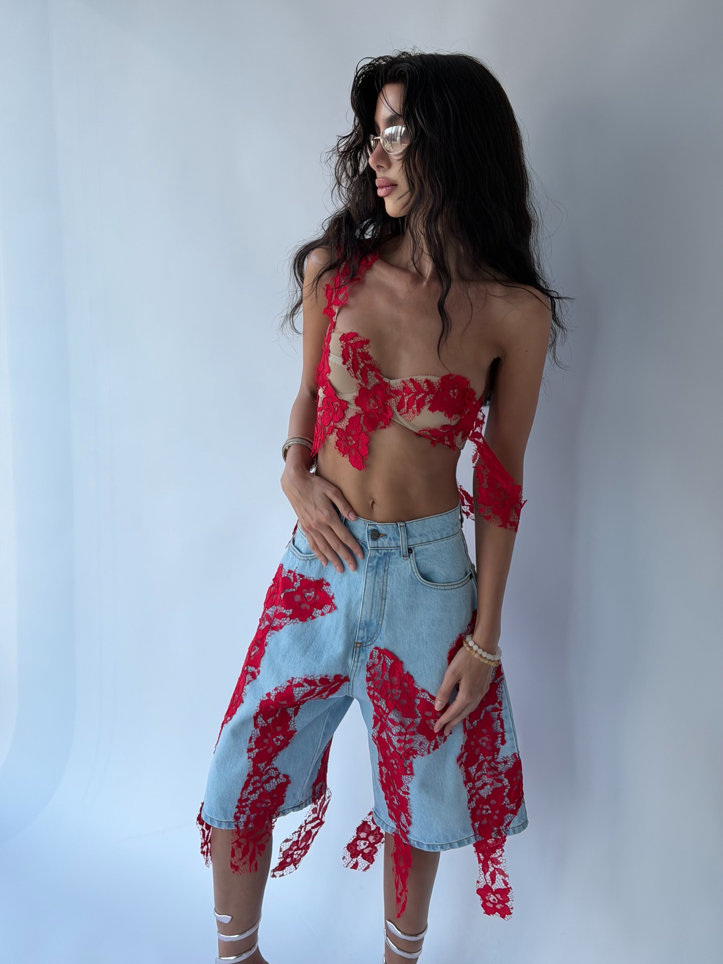 Bra Top with Red Lace