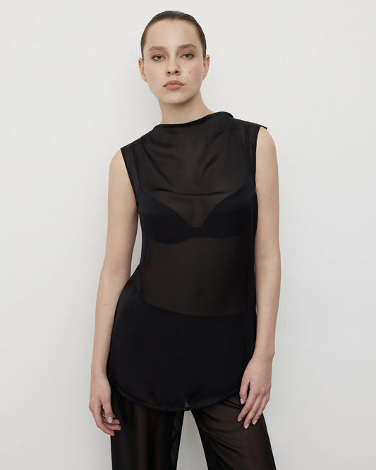 Silk Top in Black
