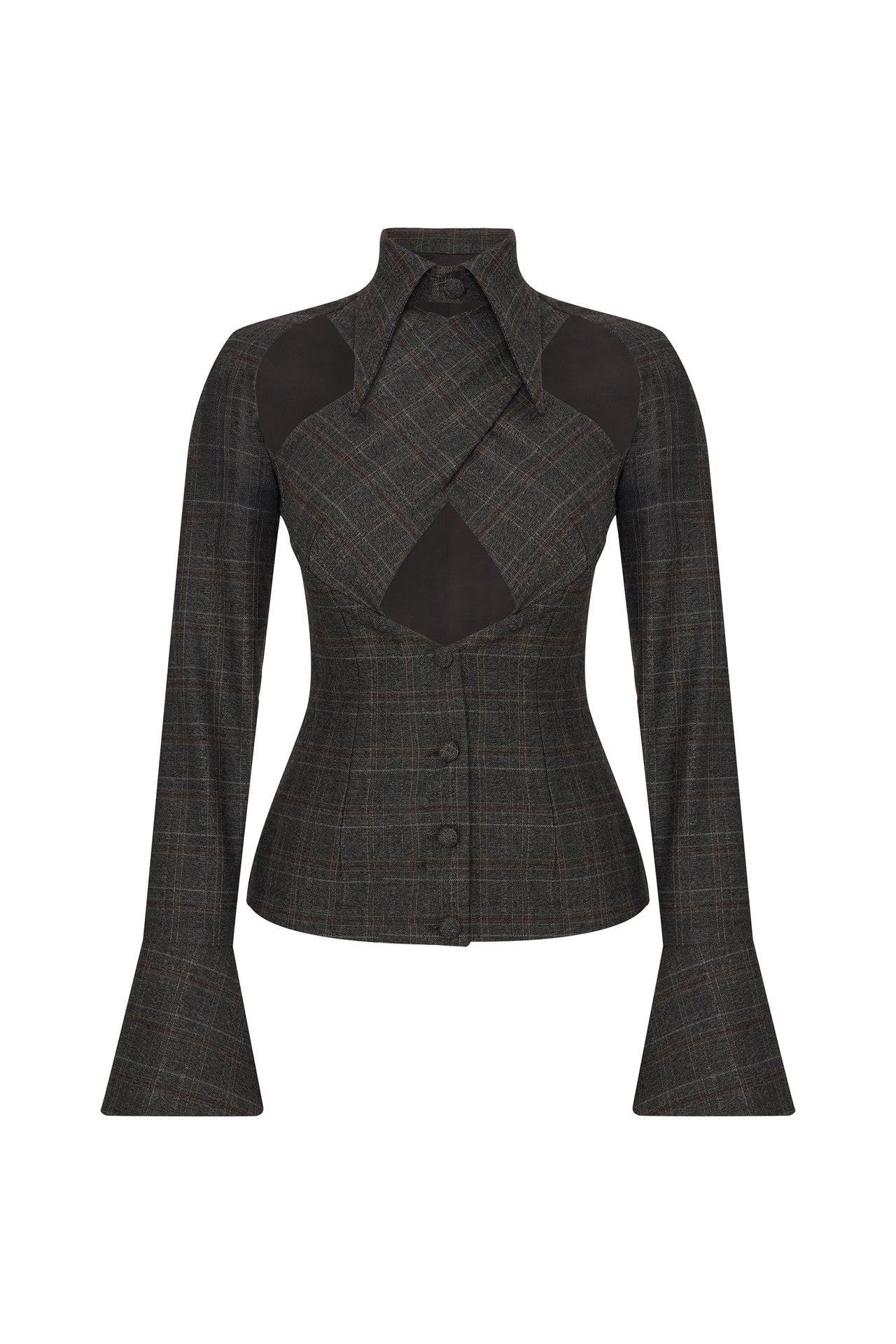 Chemise grise à découpes