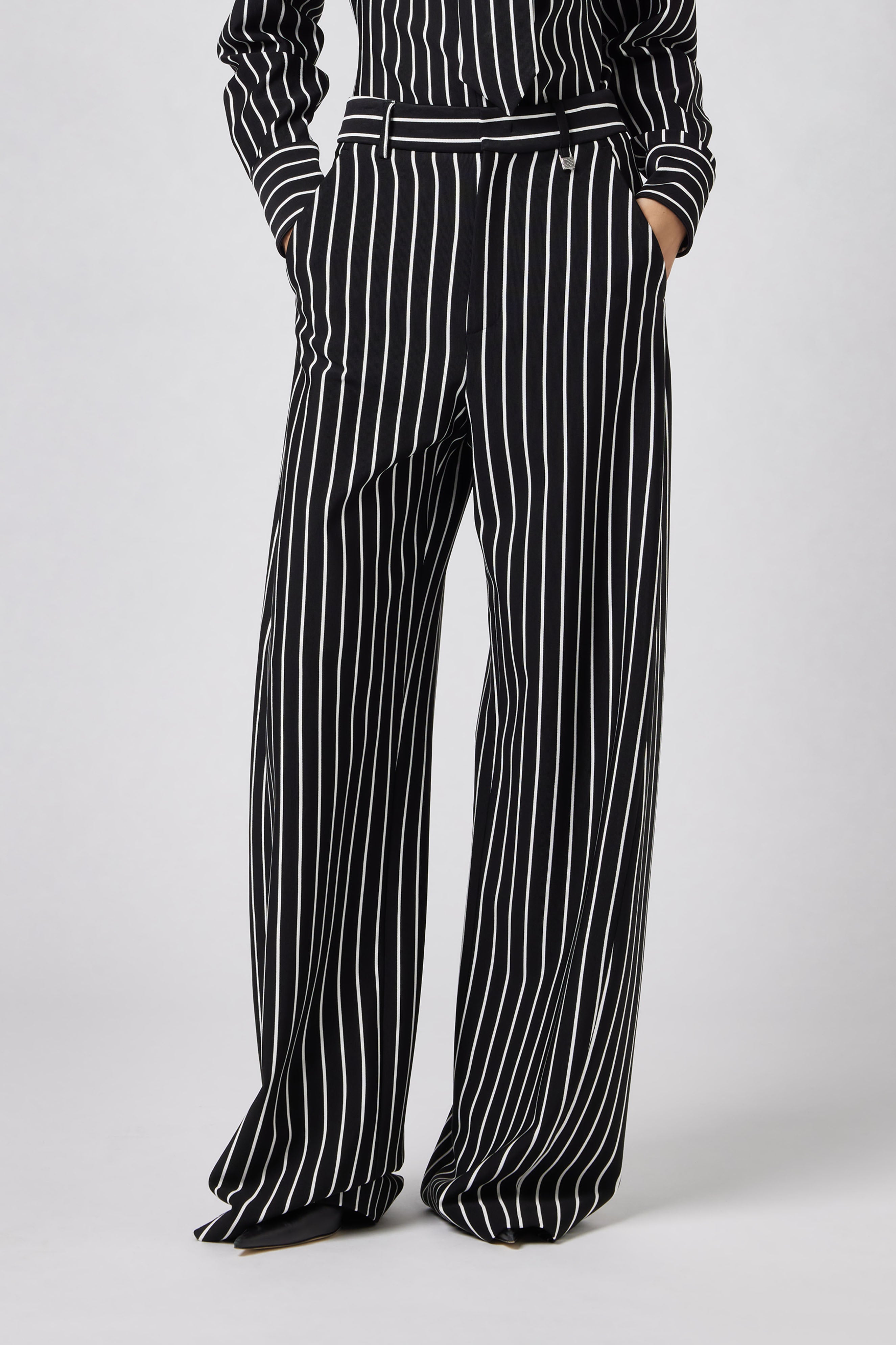 Striped Trousers in Black