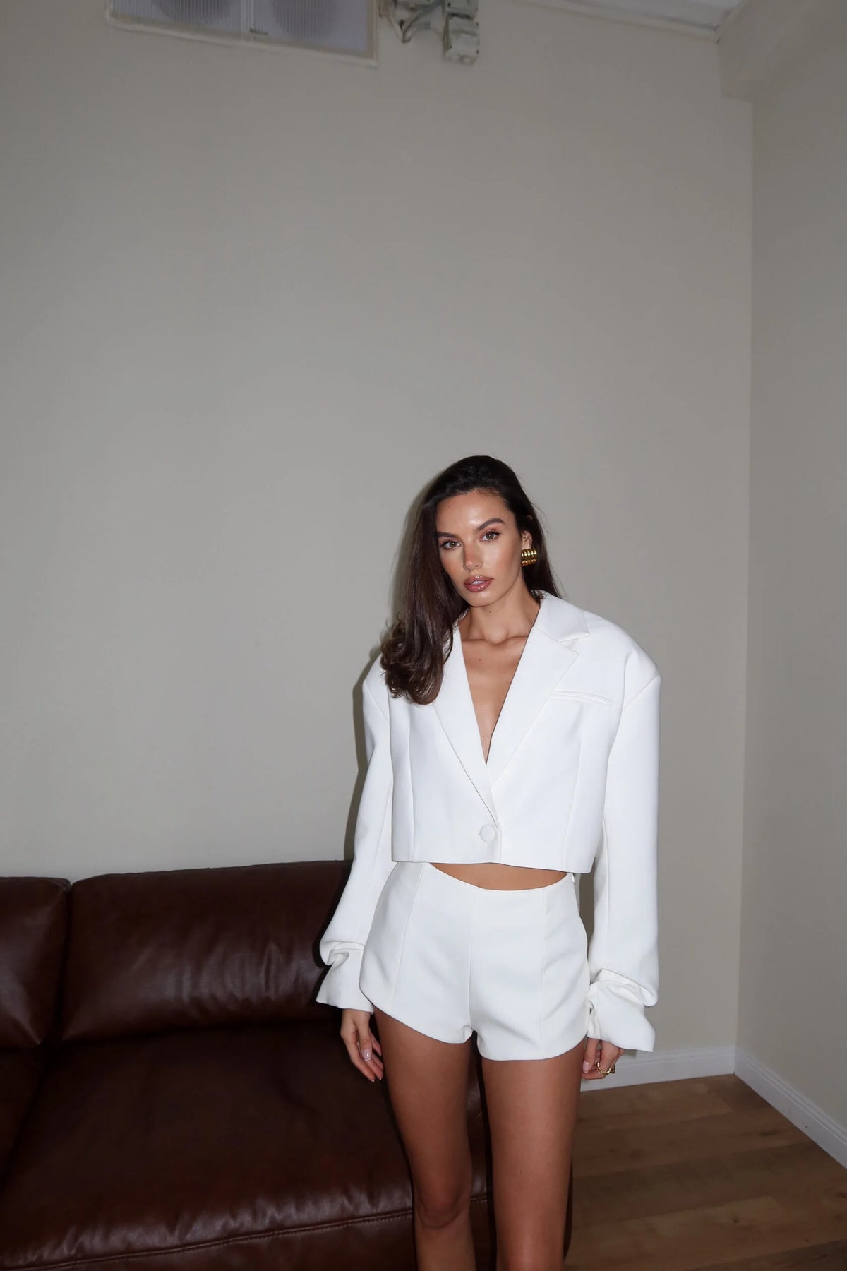 Cropped Jacket in White