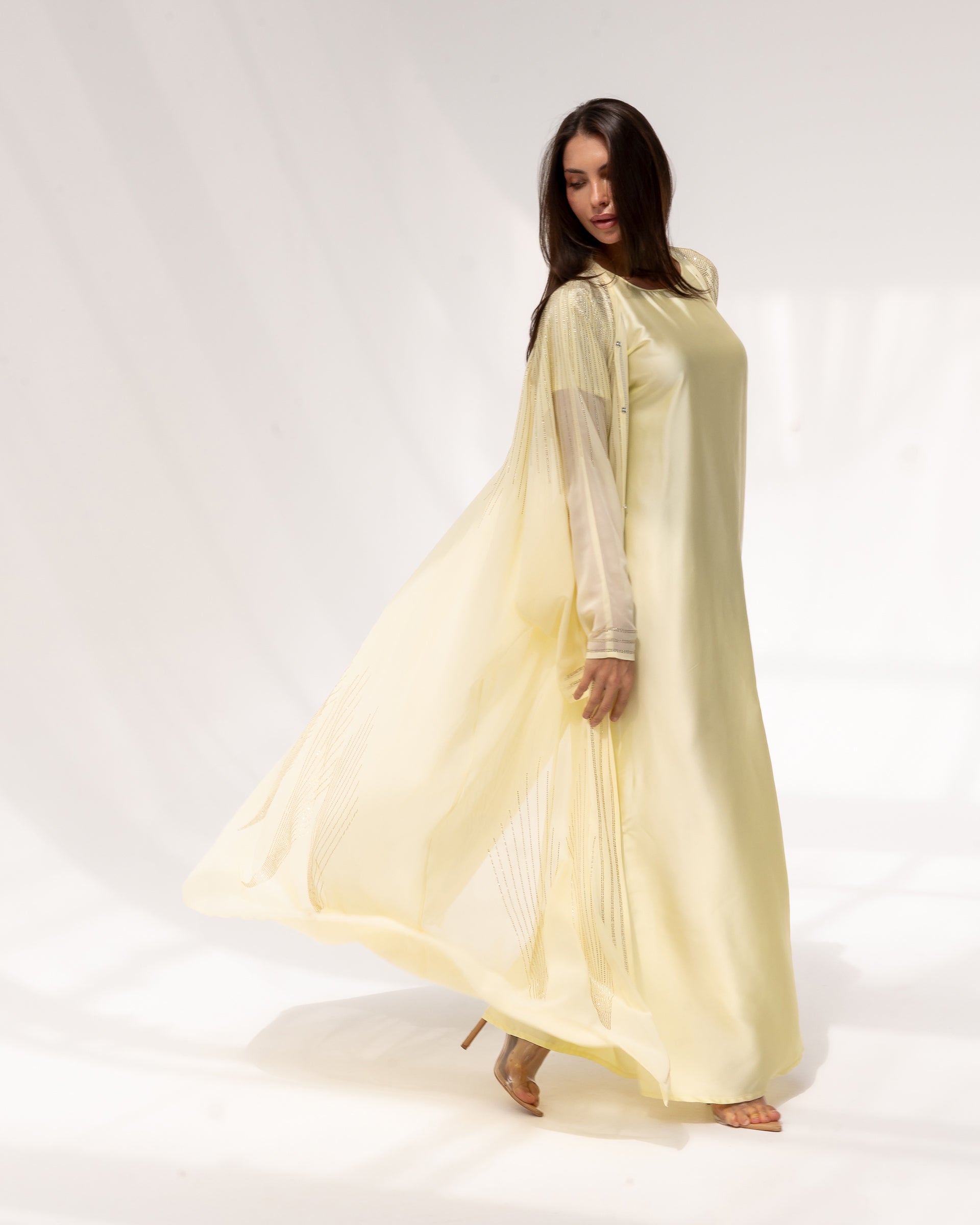 Butterfly Abaya in Yellow