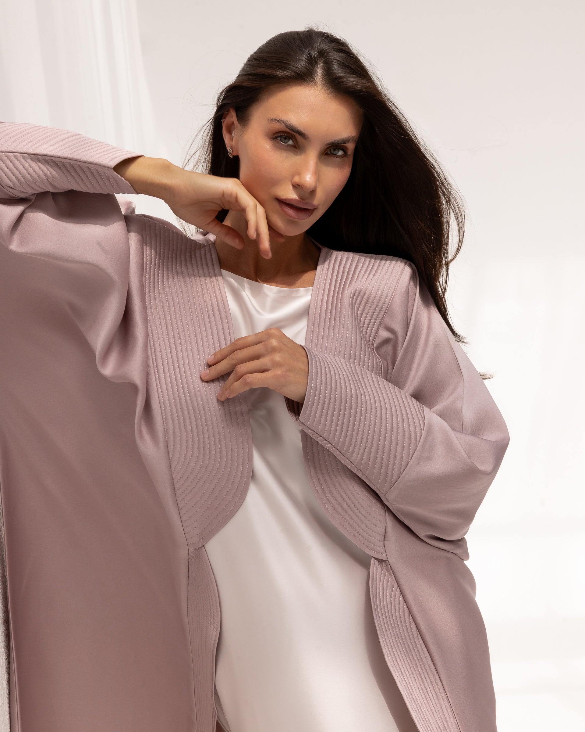 Stitch Abaya in Pink