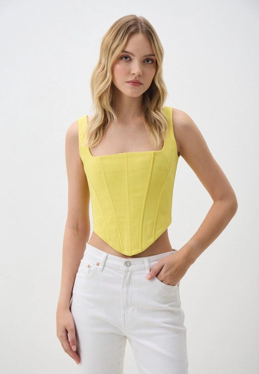 Denim Corset in Yellow