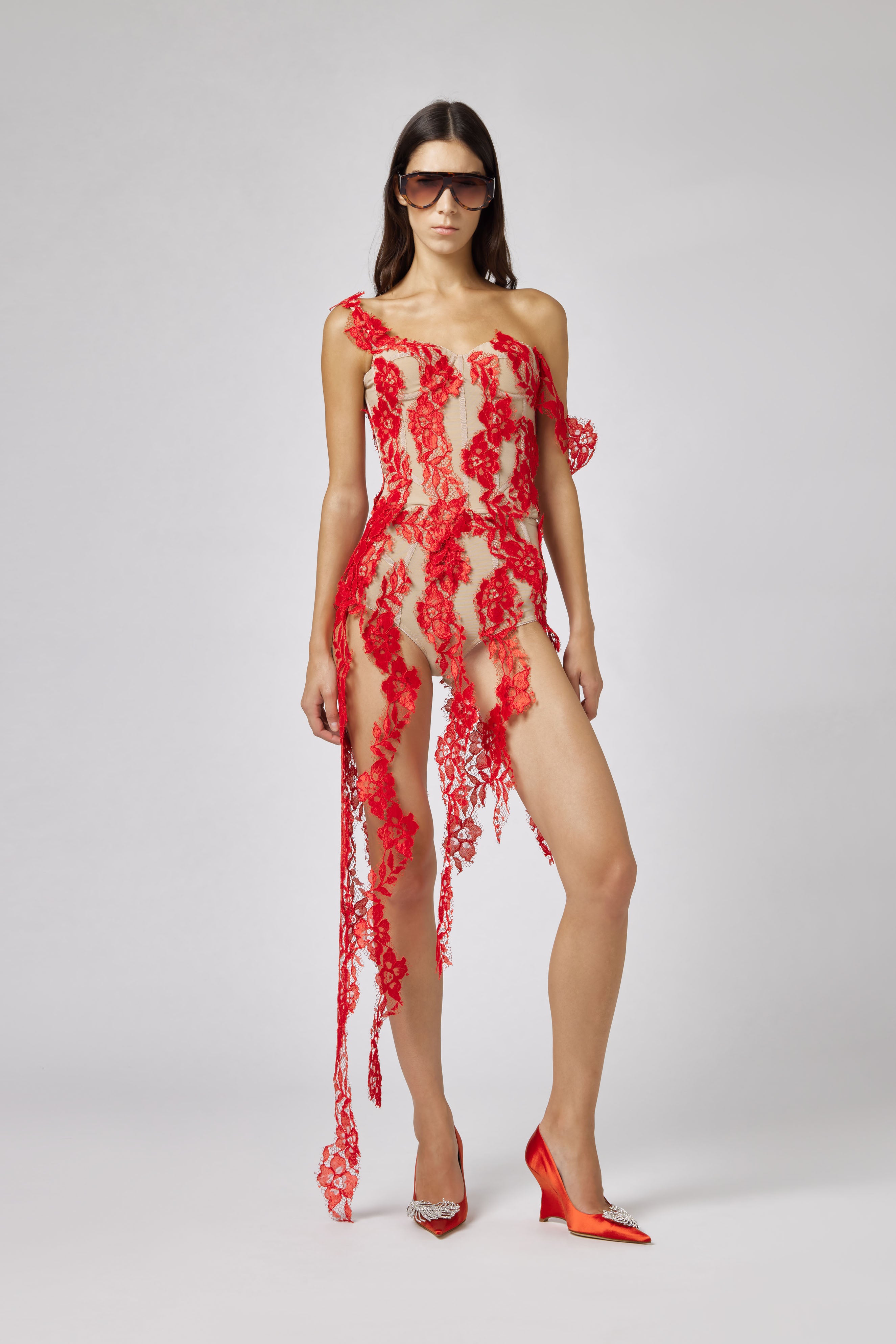 Corset Top with Red Lace