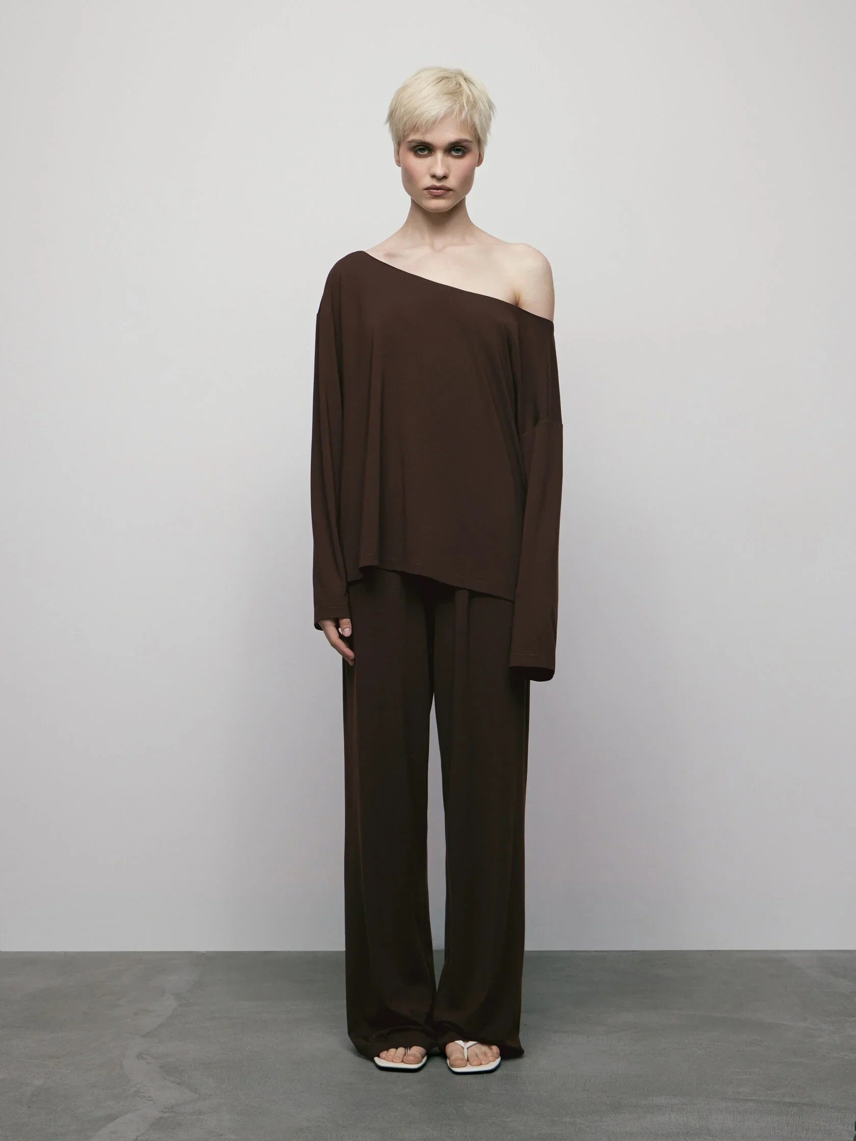 Manches longues en maille marron