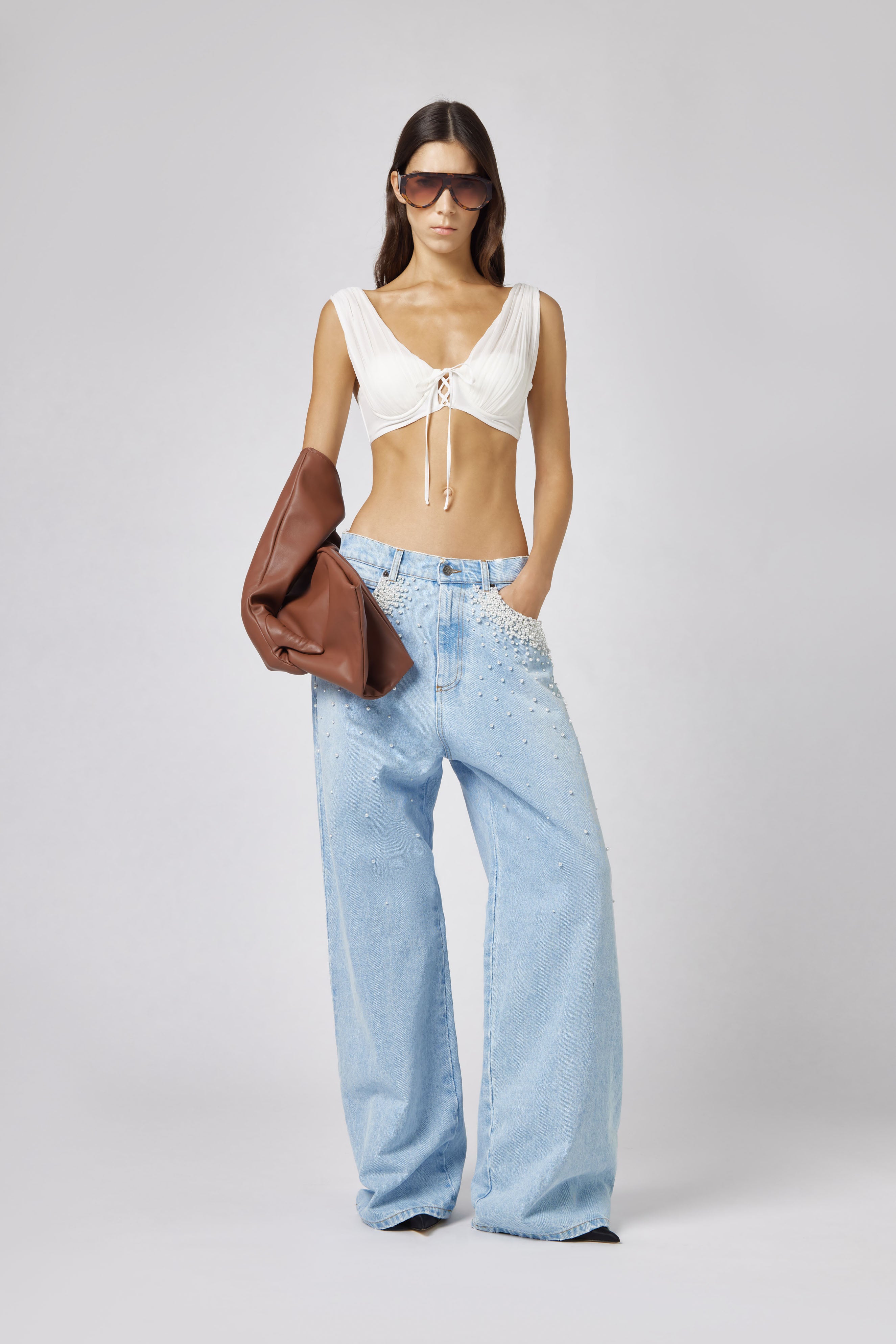 Silk Bra Top in White