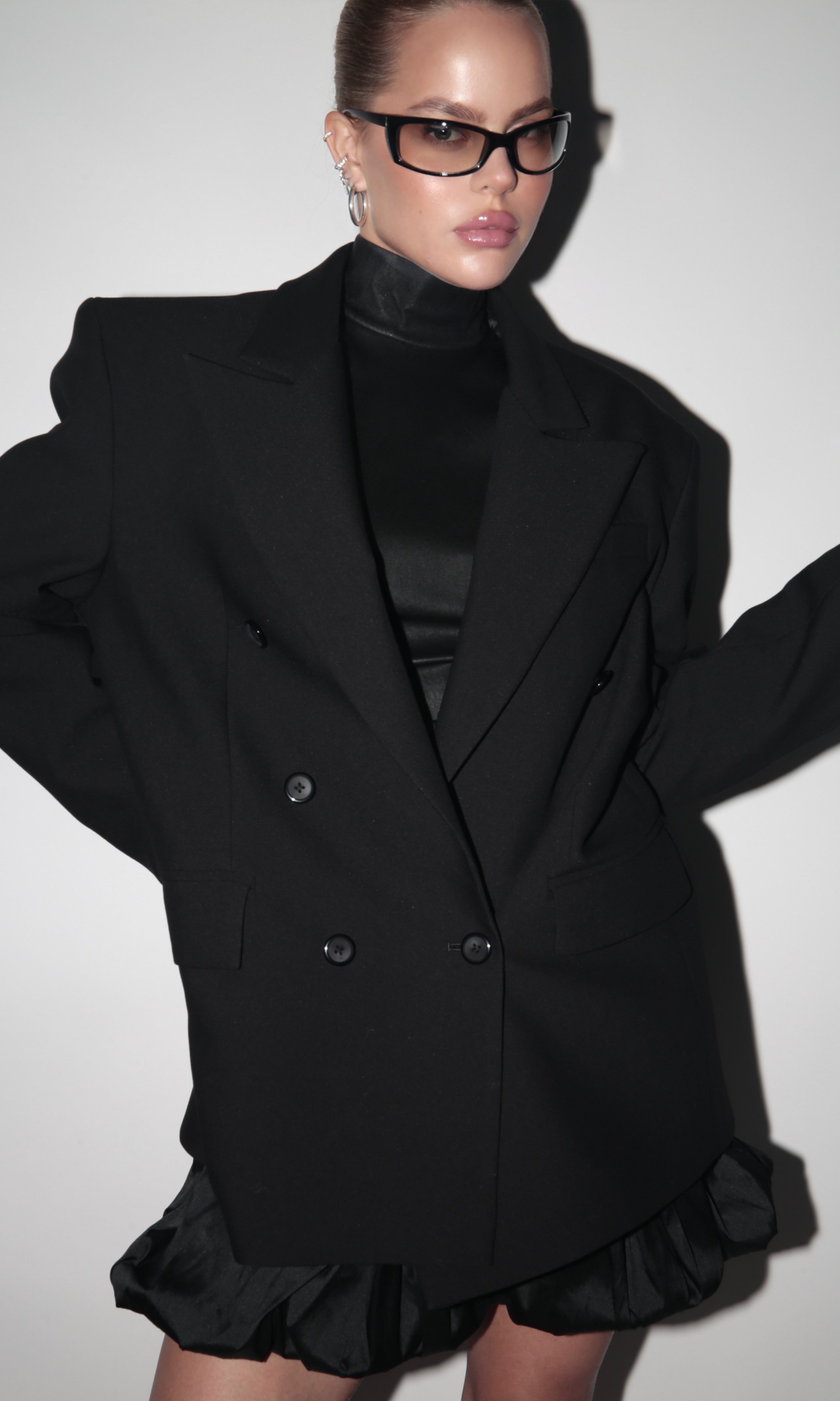 Double - Breasted Jacket in Black