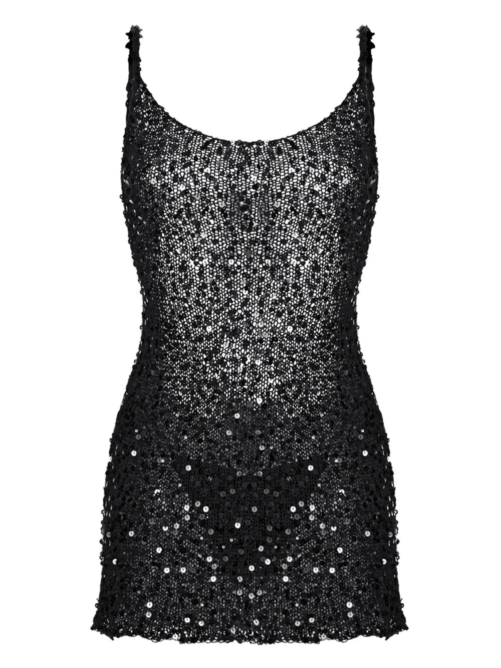 فستان محبوك من العقيق الأسود