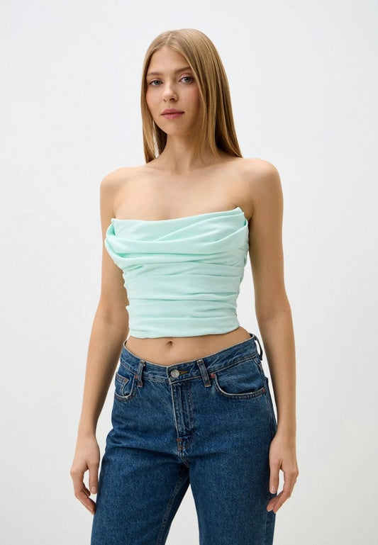 Draped Corset in Mint