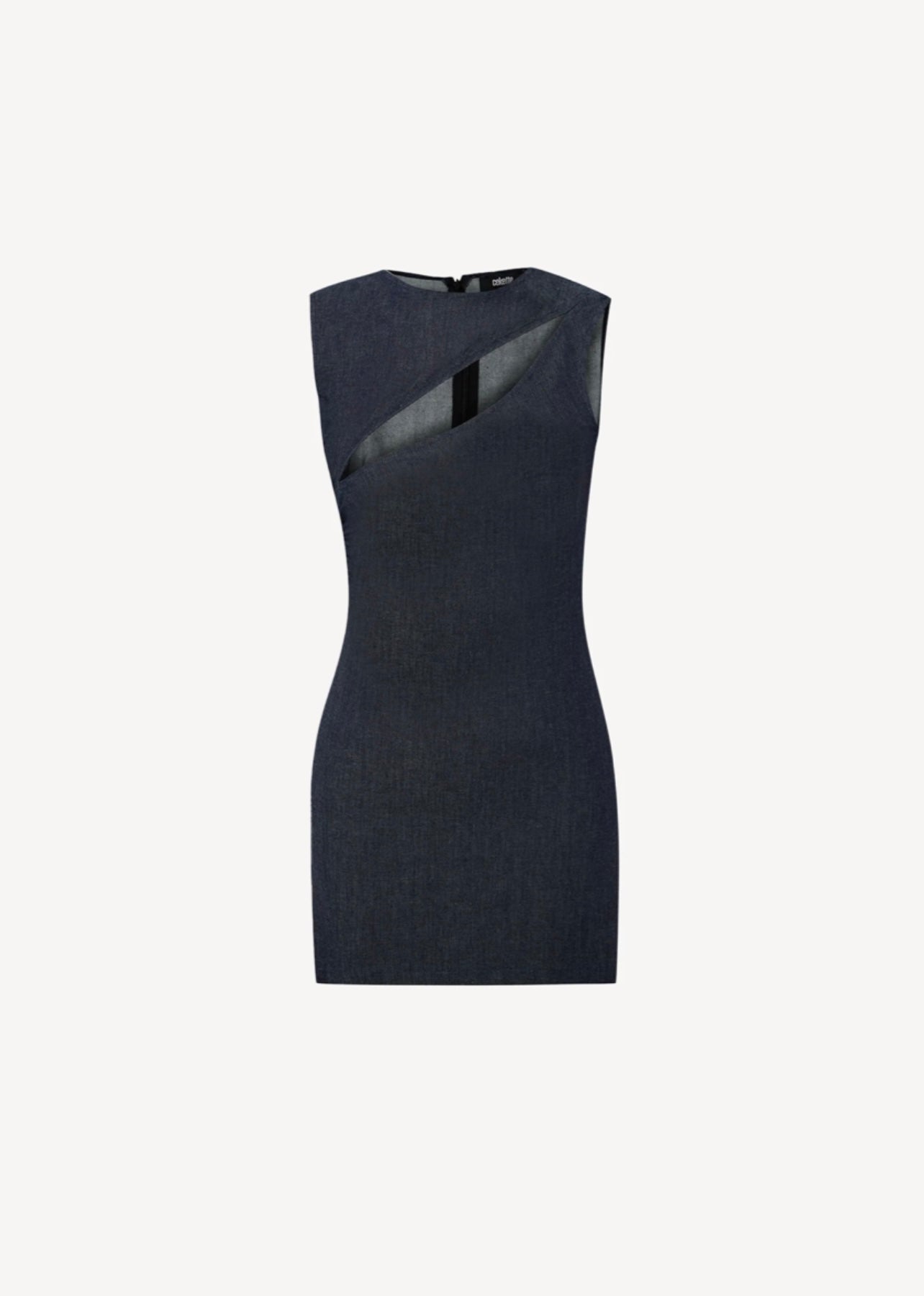 Robe en jean bleu à découpes