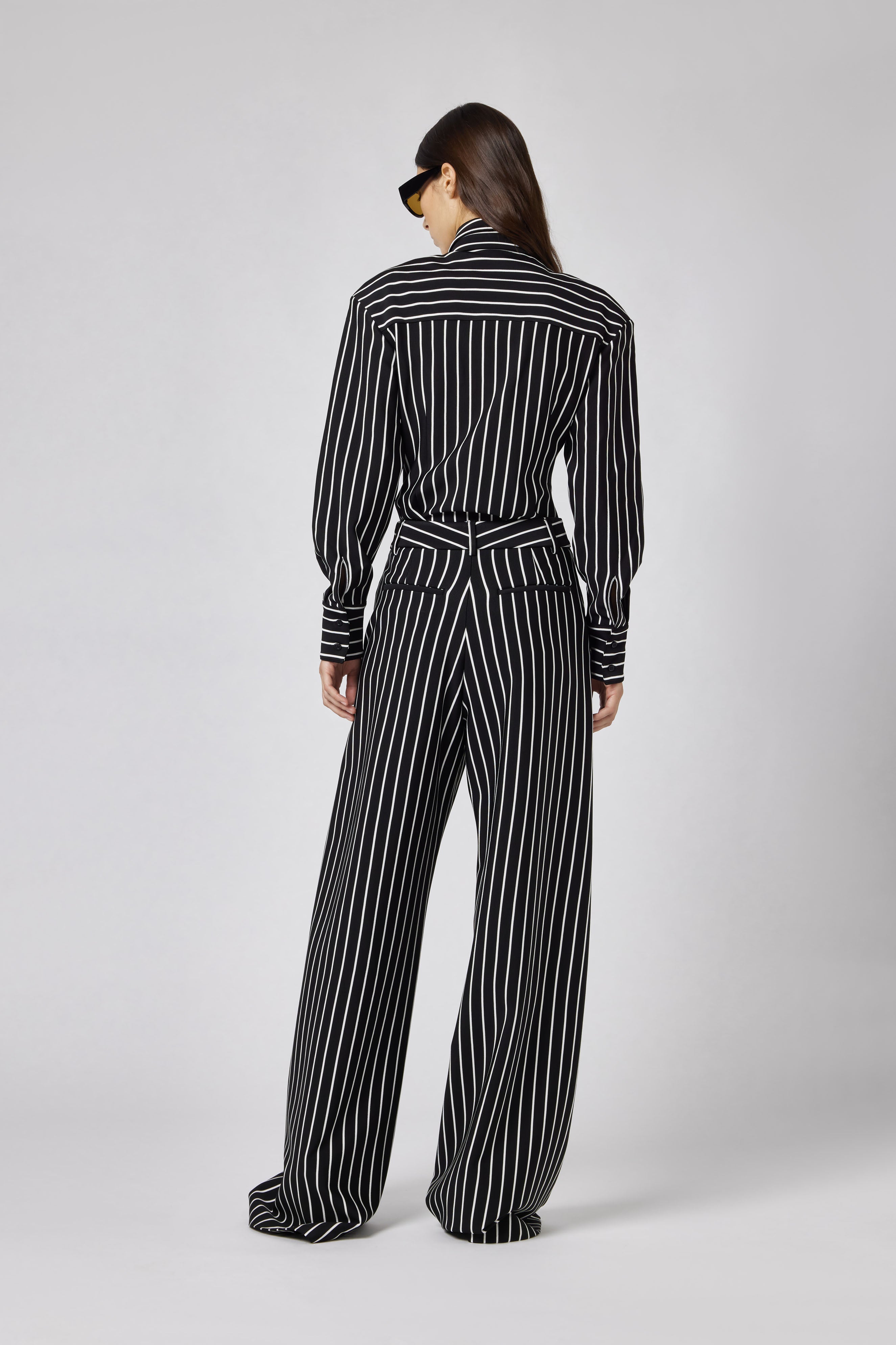 Striped Trousers in Black