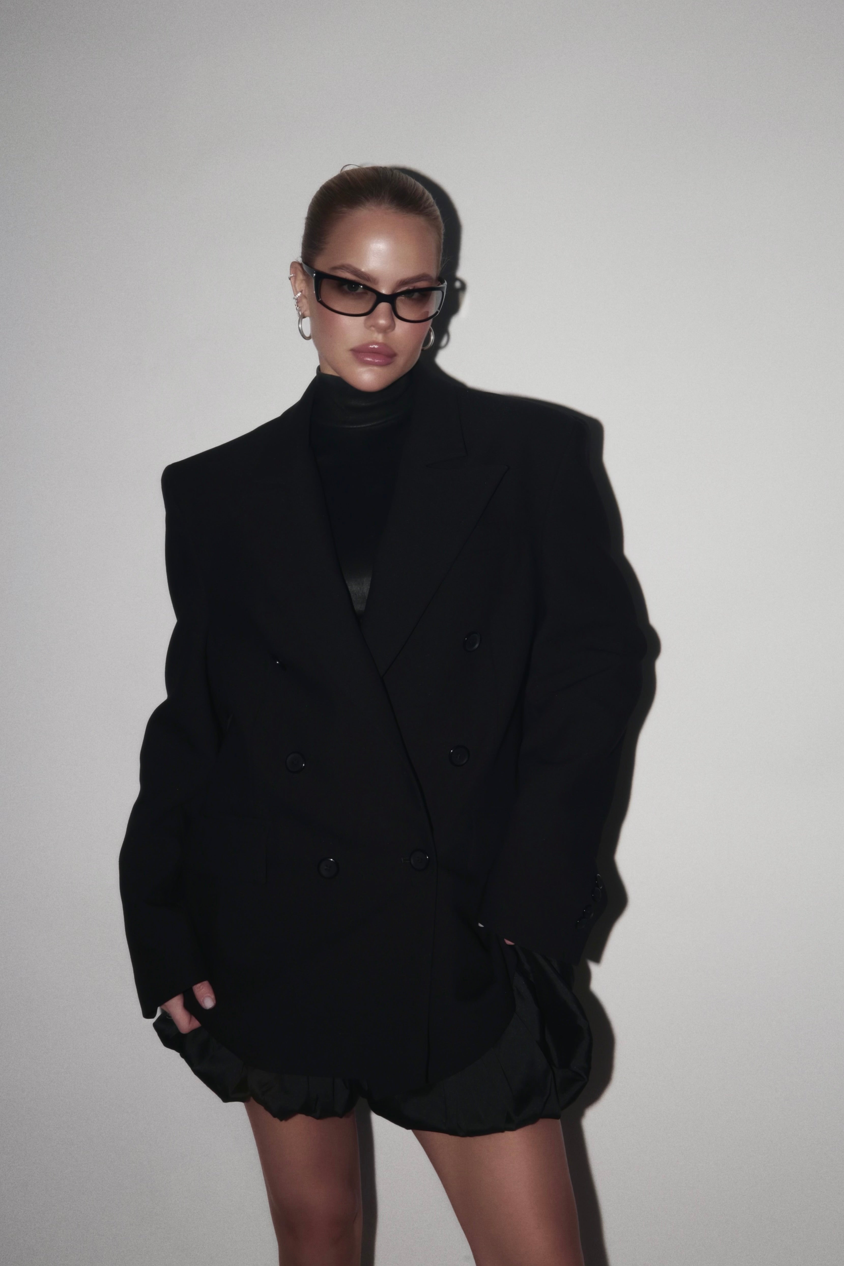 Double - Breasted Jacket in Black