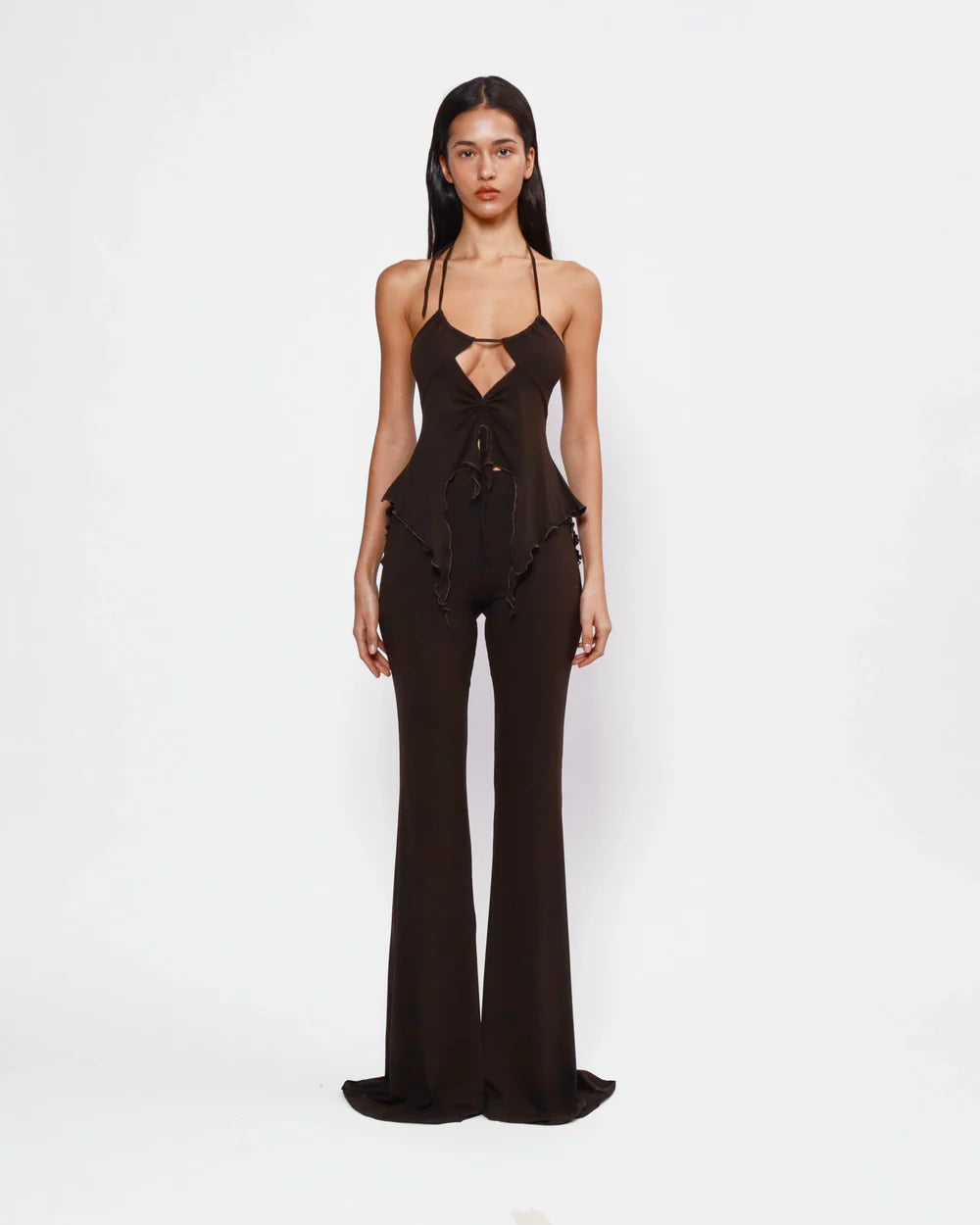 بلوزة شيلا باللون البني