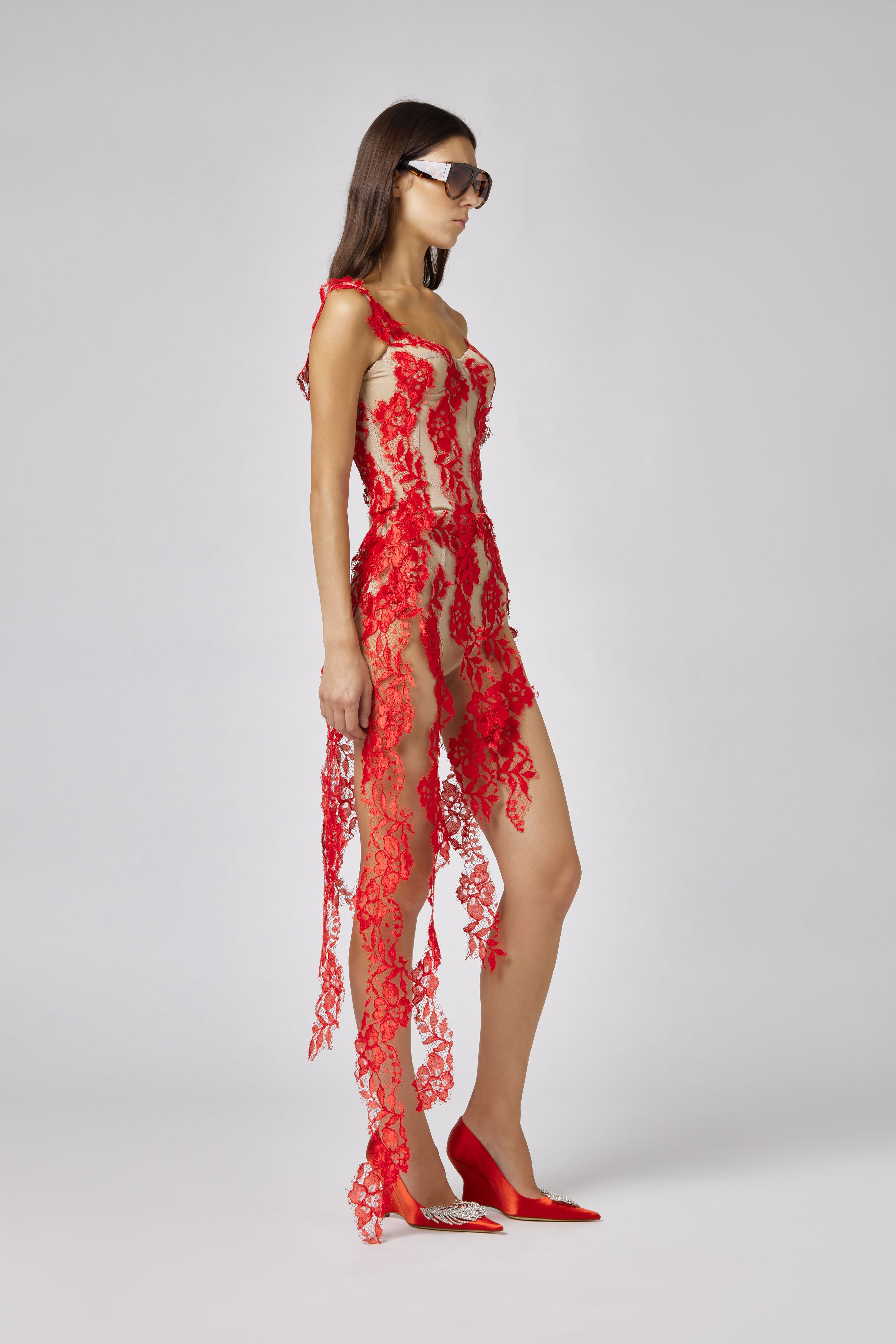 Corset Top with Red Lace