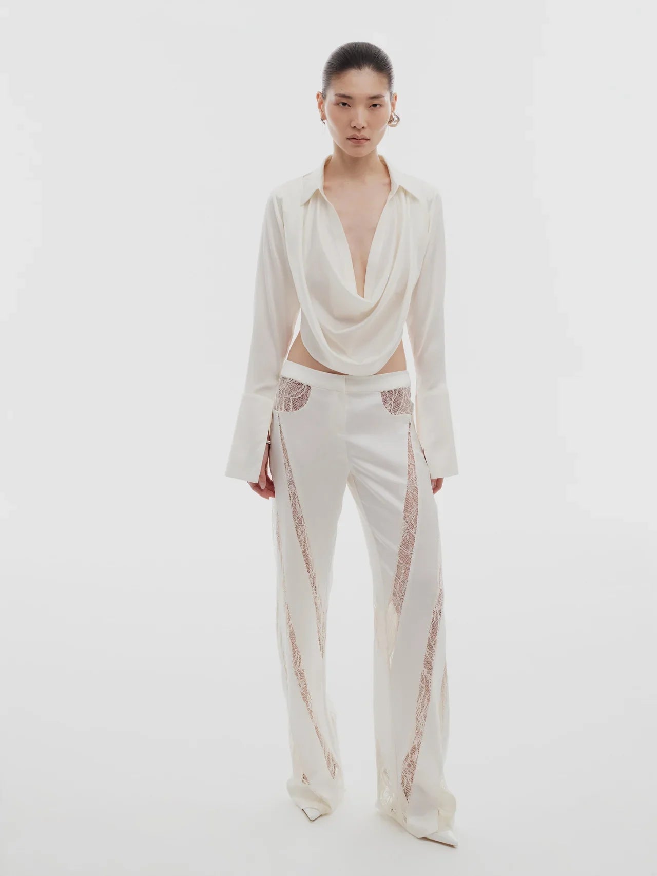 Chemise châle blanche