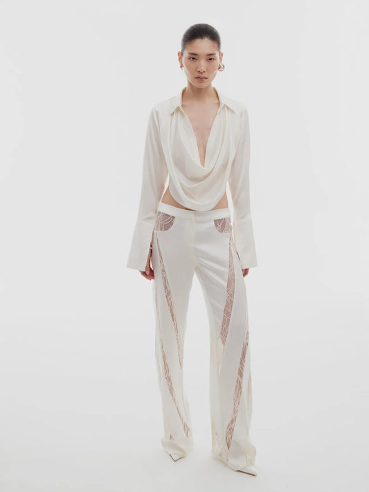 Shawl Shirt in White