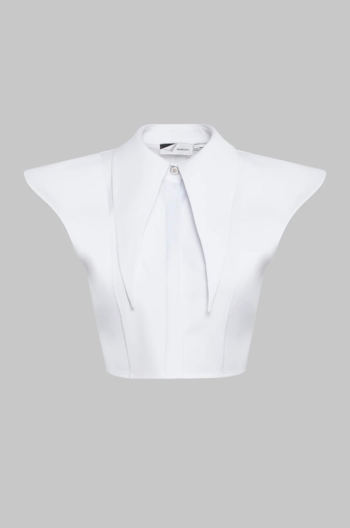 Cotton Long Collar Shirt in White