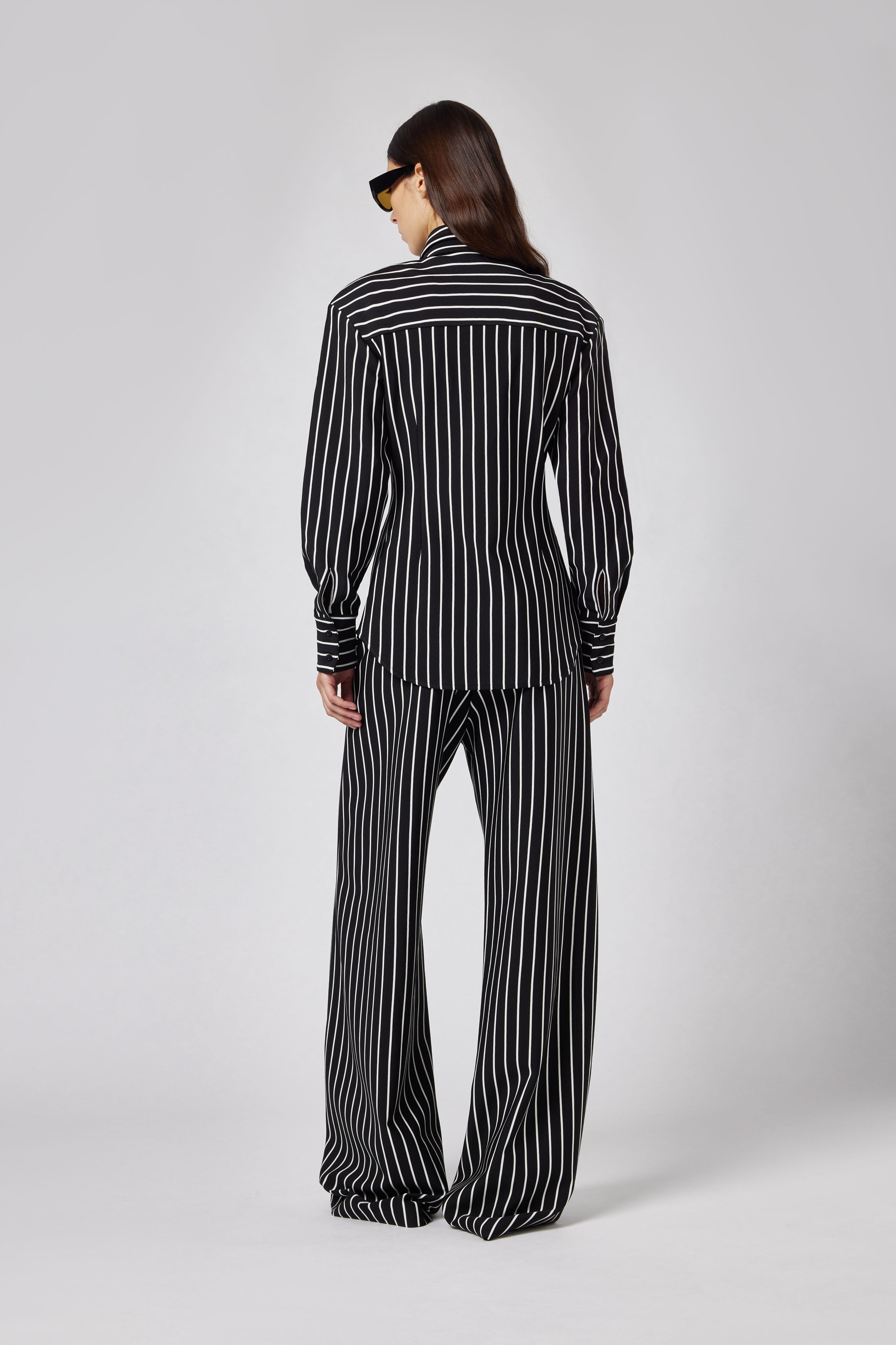 Striped Trousers in Black
