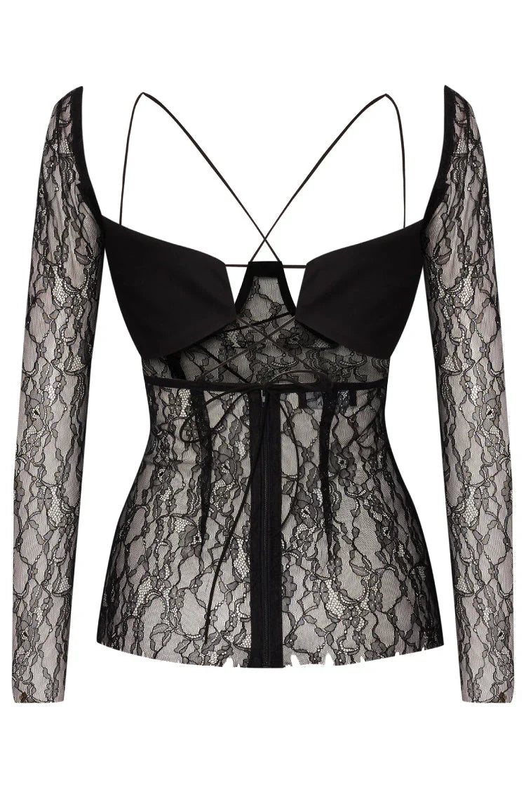 Haut en dentelle noire