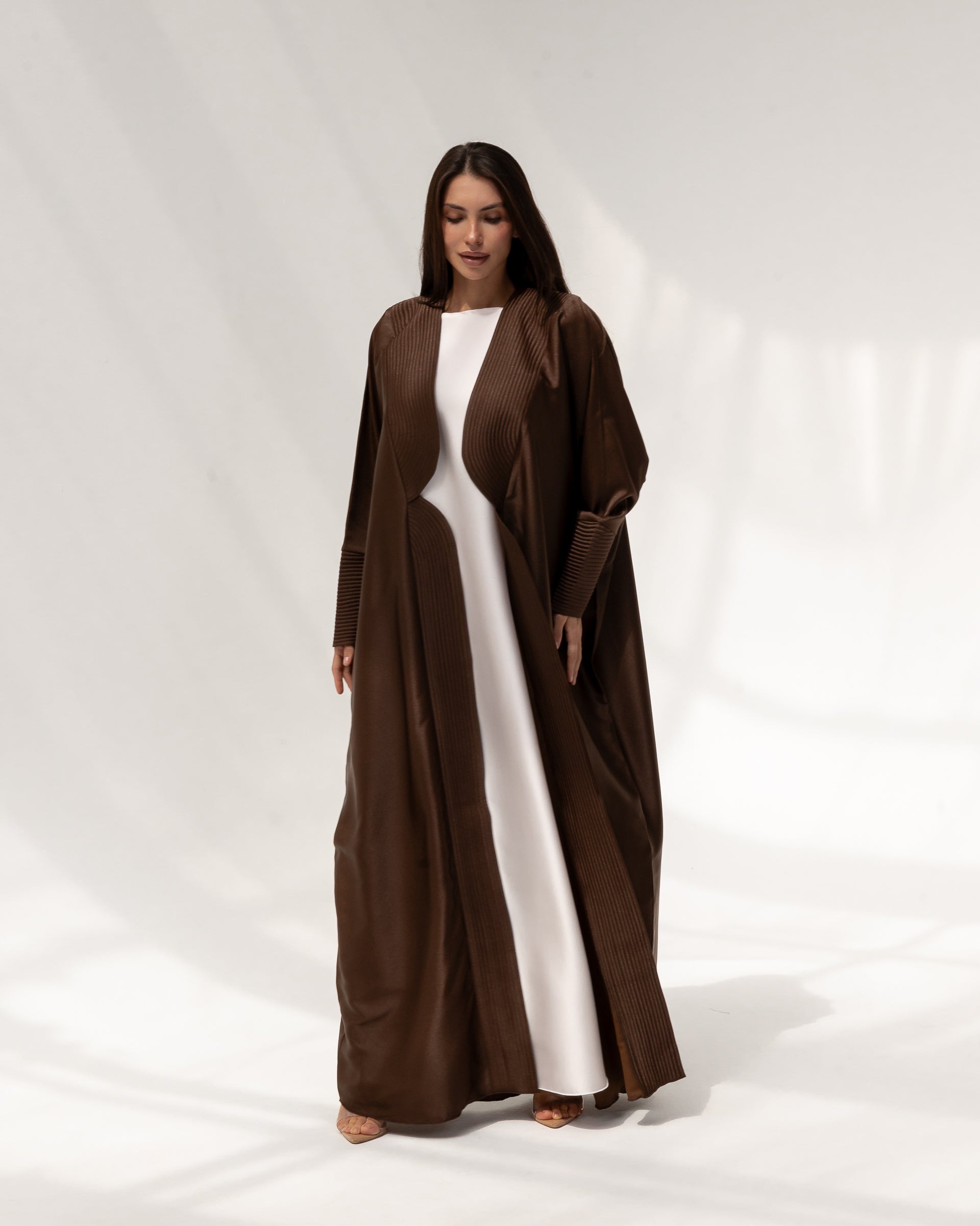 Stitch Abaya in Brown